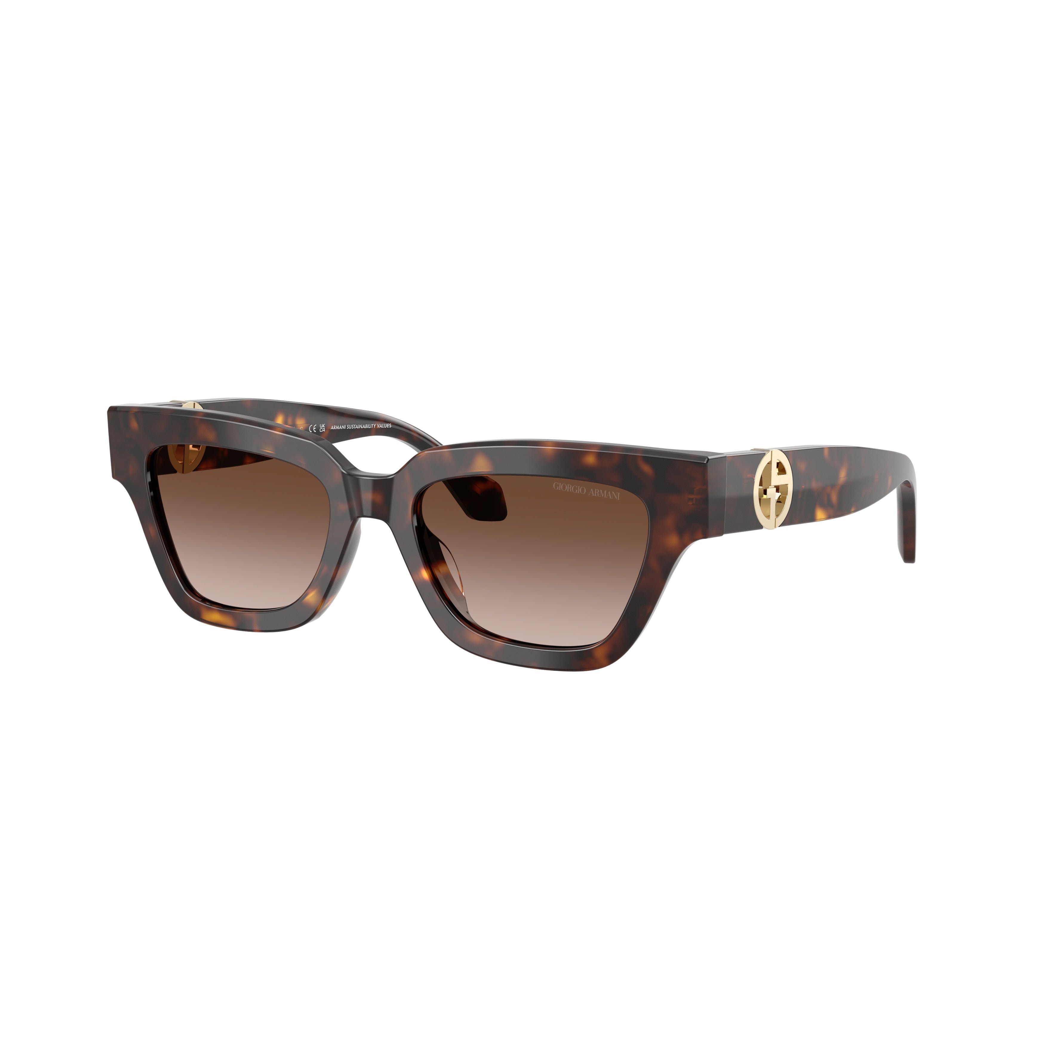 0ar8246u Bold Angular Sunglasses with Tortoiseshell Acetate Frame