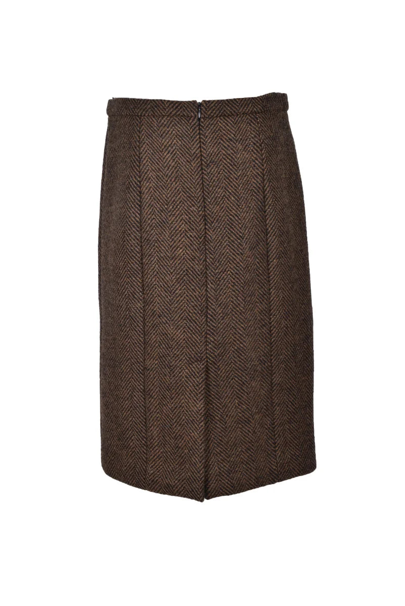 Midi Skirt Wool Polyamide - Brown