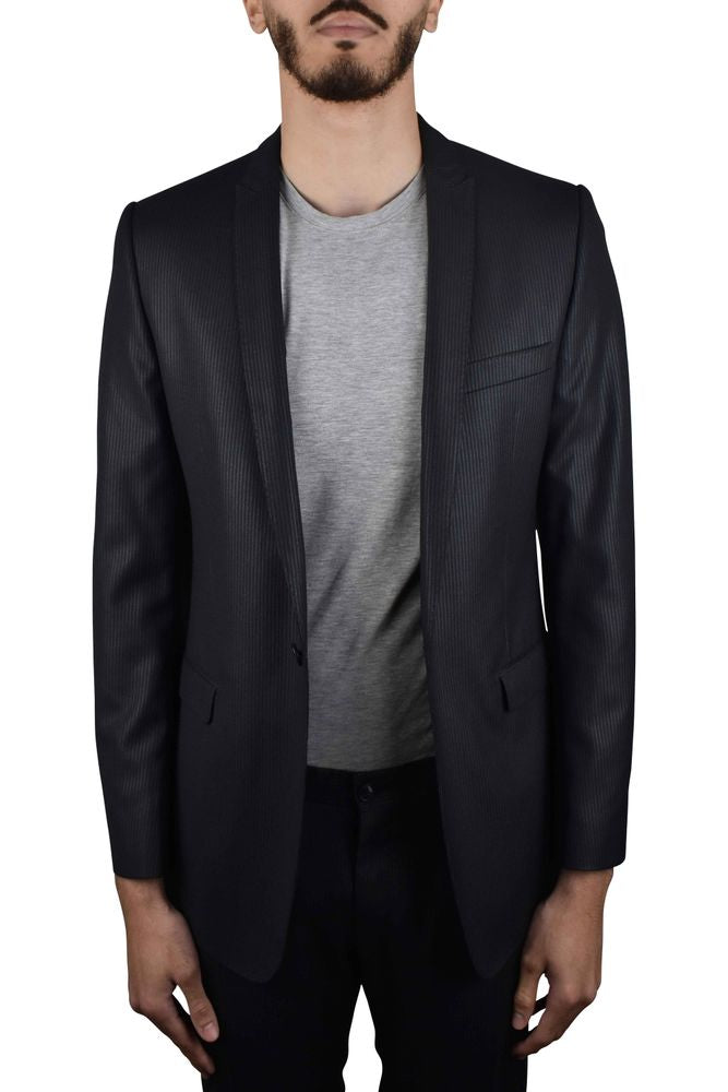 Pinstripe Two-Piece Suit With Tailored Blazer