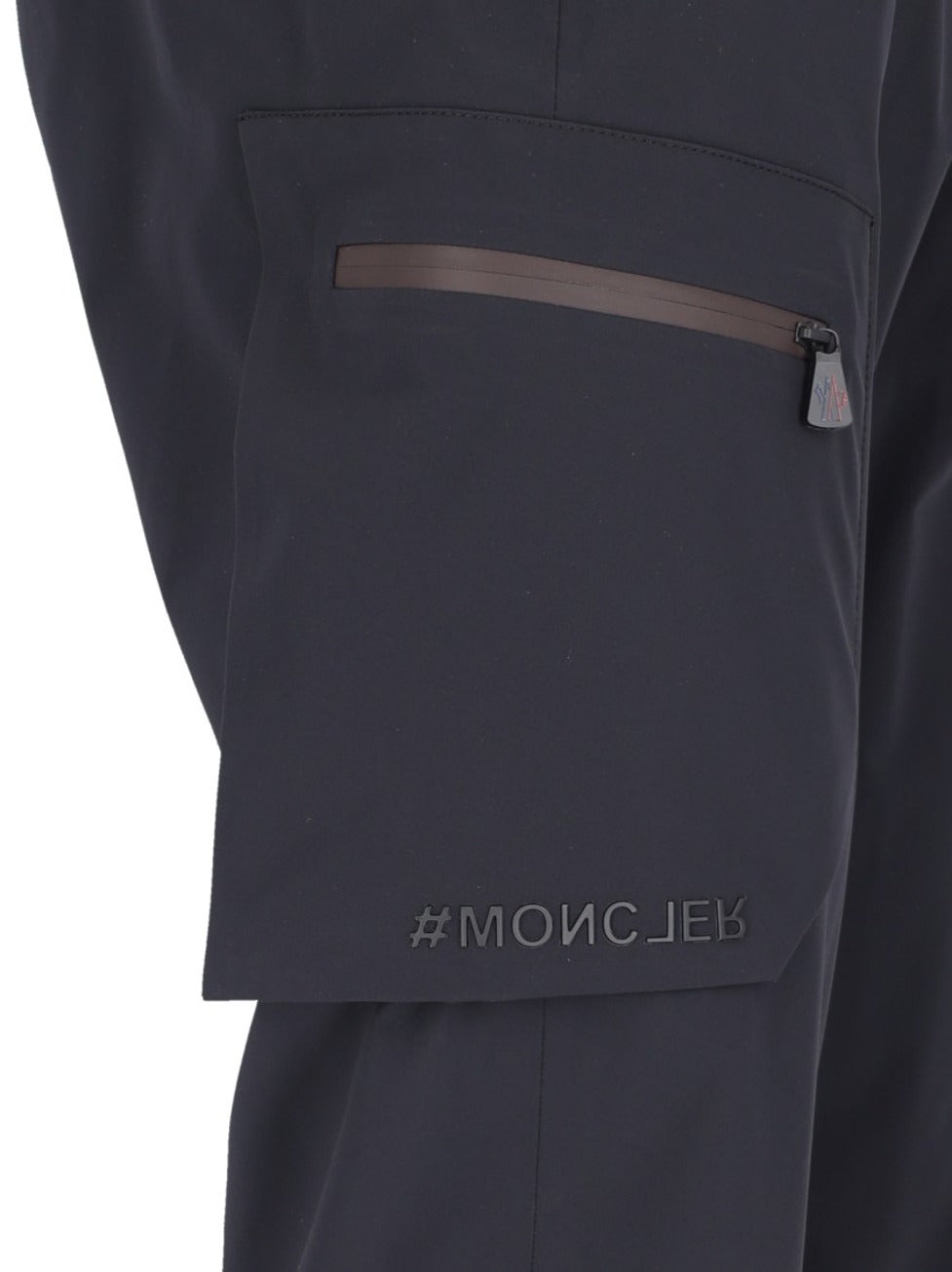 Wide Multi-Pocket Trousers In Black Stretch Nylon