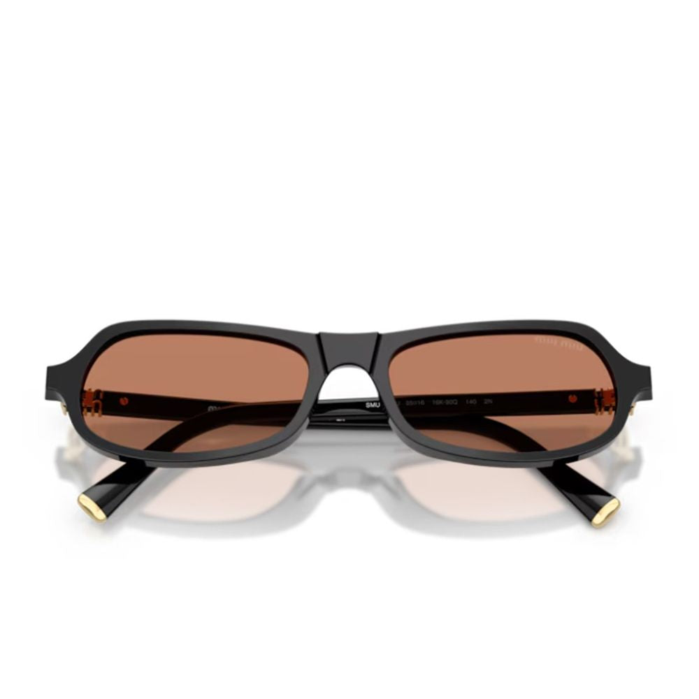 Sculpted Black Acetate Sunglasses with Retro Character