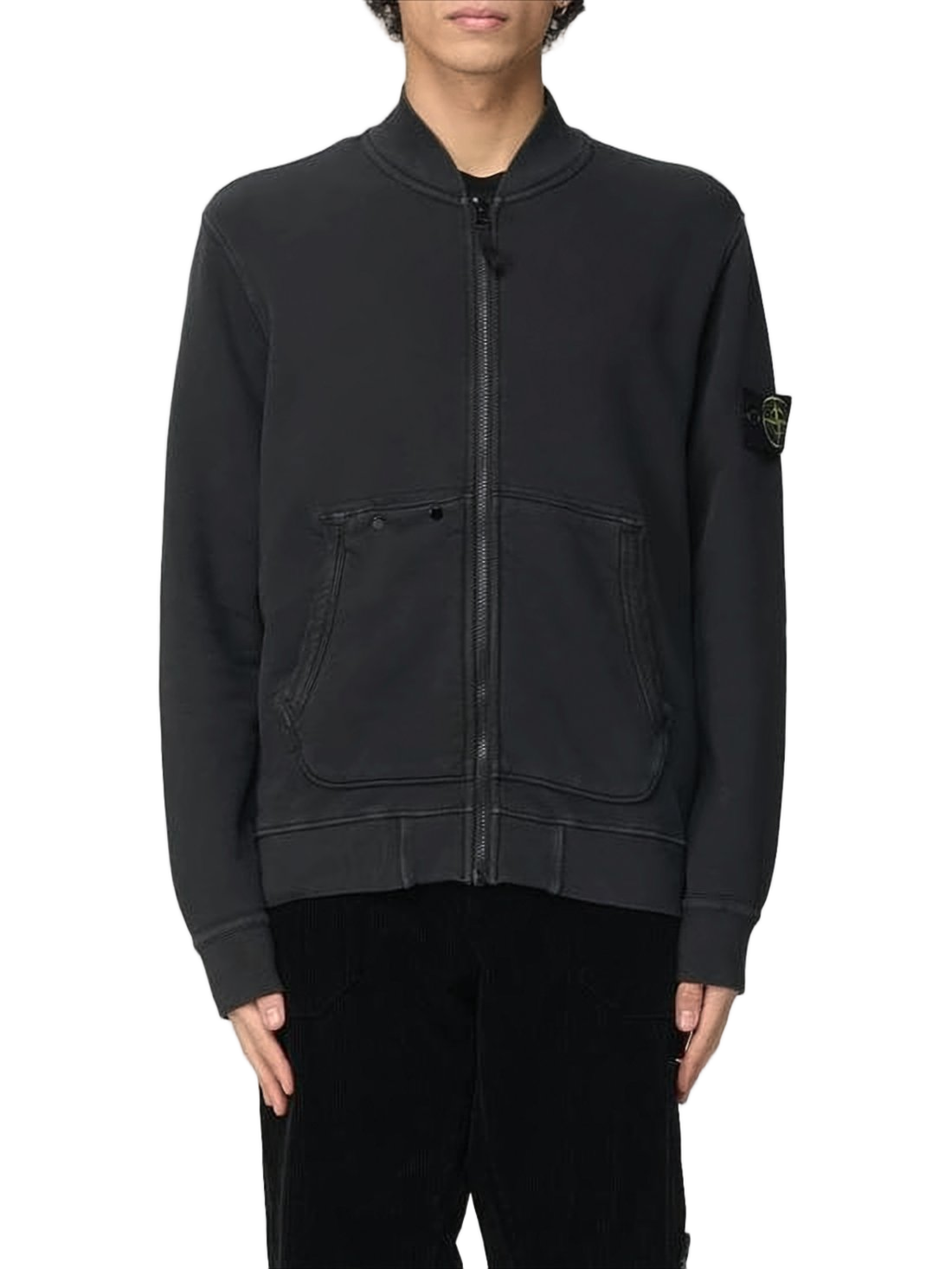Black Zip-Up Hooded Sweatshirt