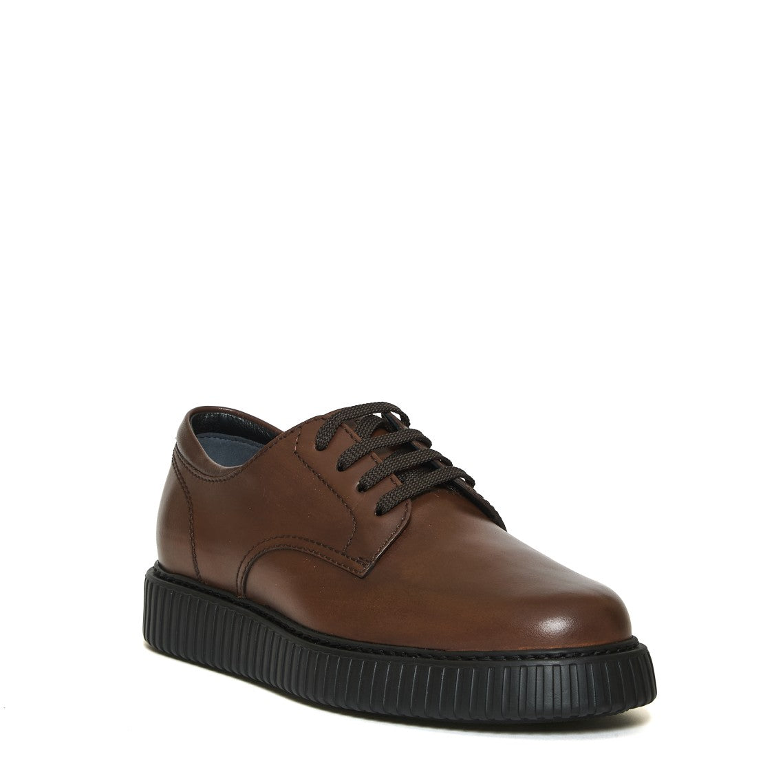 Brown Lace-Up Striped Bottom
