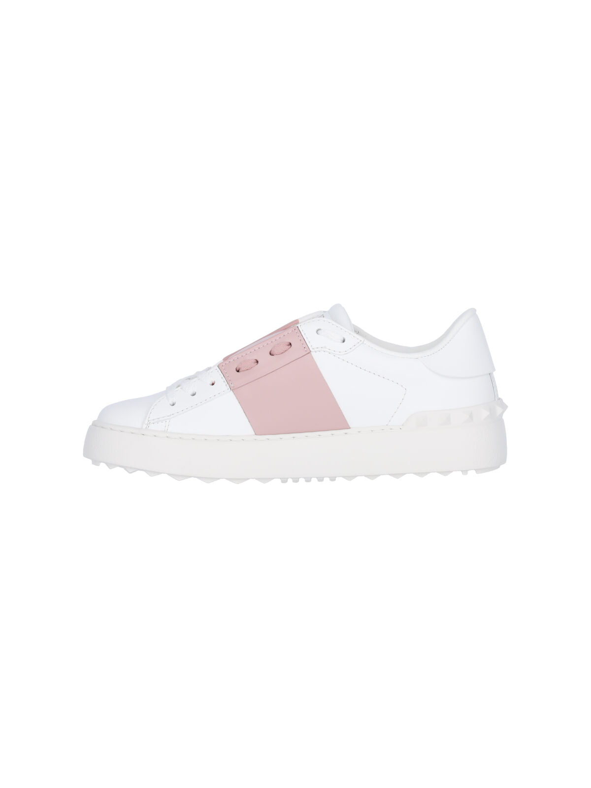 Rockstud Untitled Sneakers with Contrast Pink Accents
