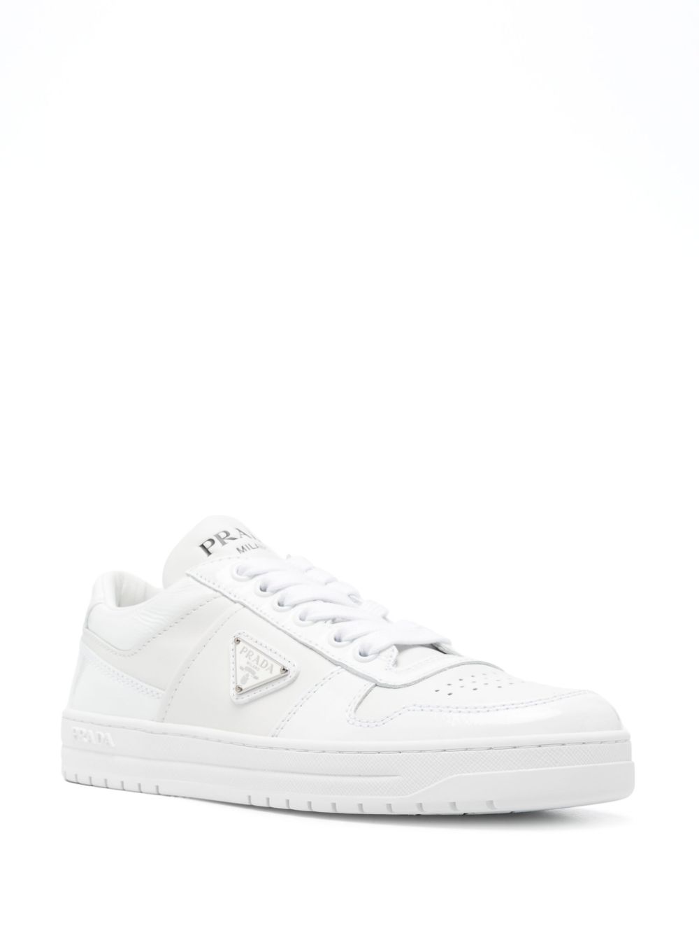 Refined White Leather Downtown Sneakers