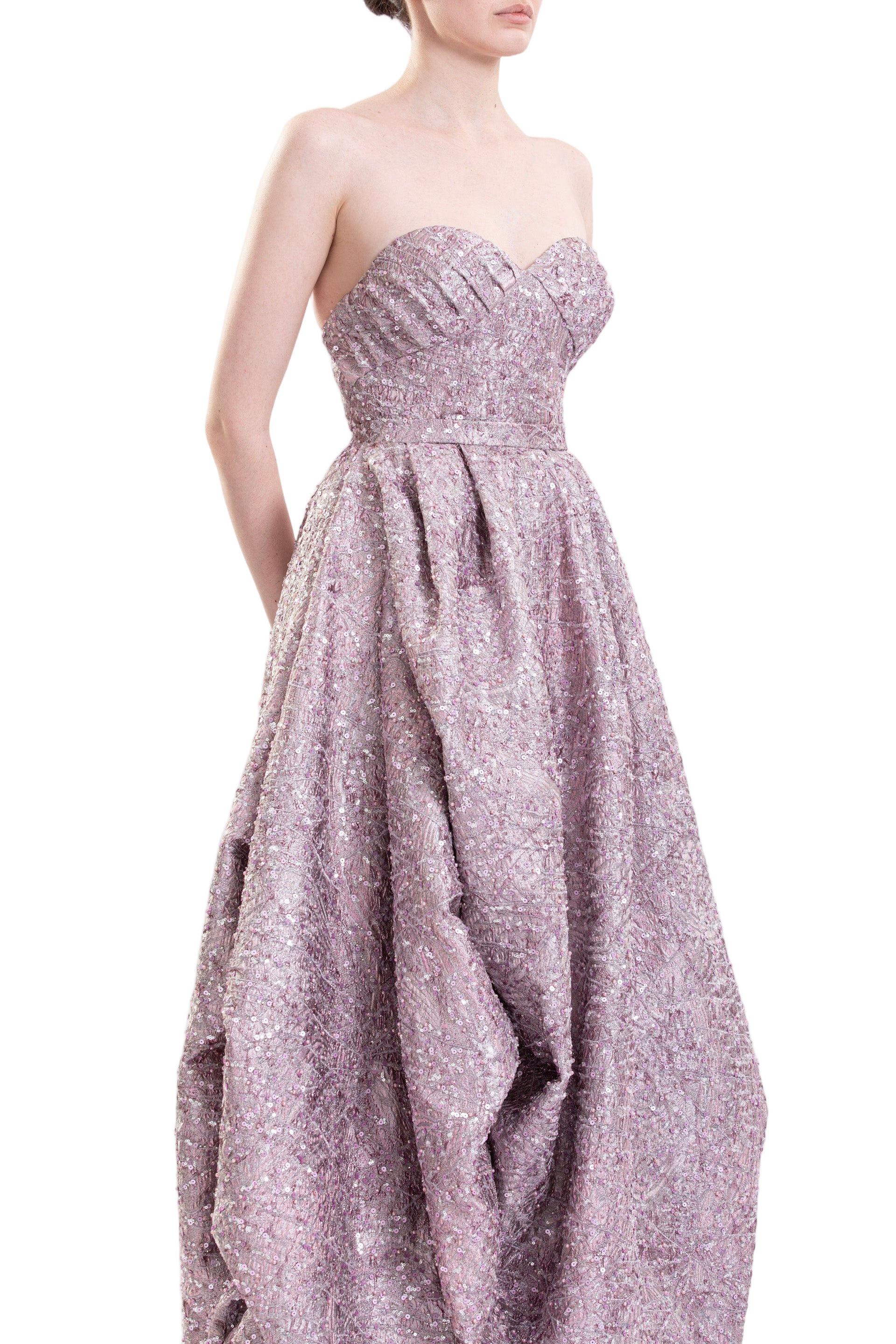 Brocade High-Low Dress