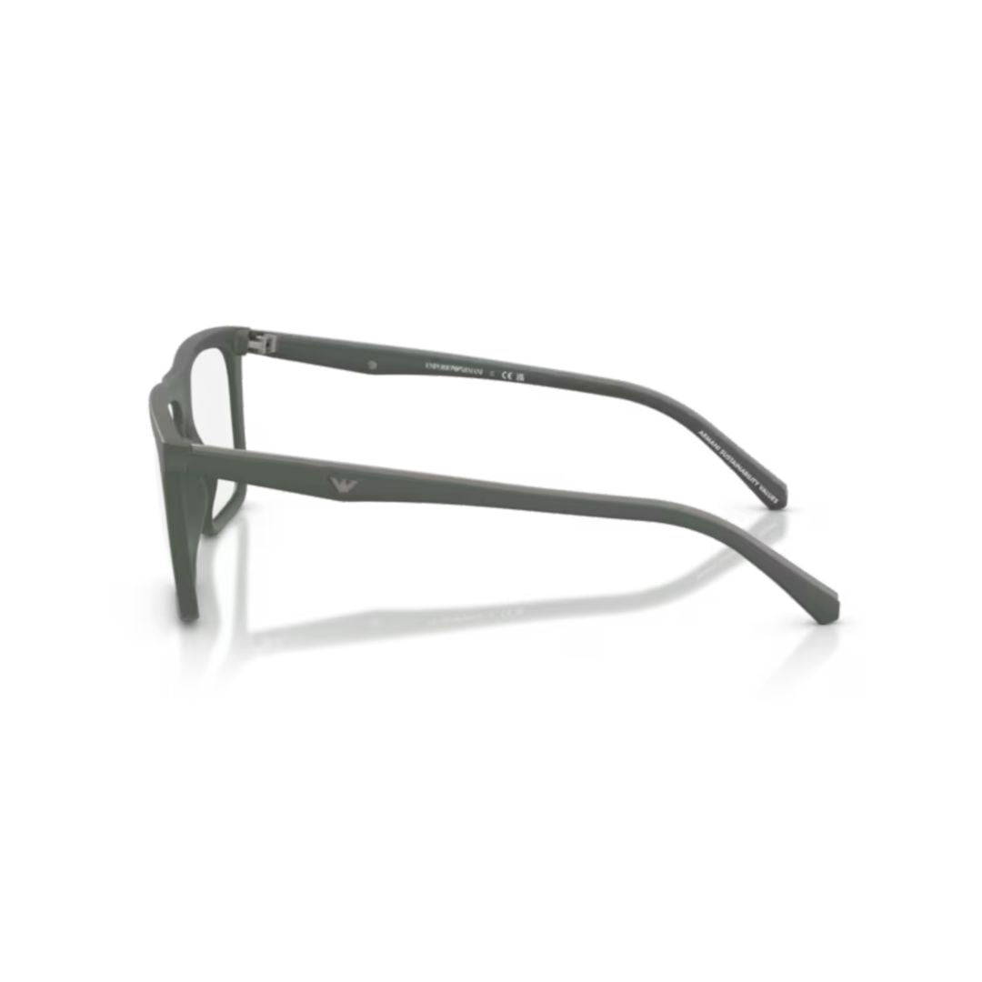 0ea4258 Rectangular Matte Green Eyeglasses with Subtle Logo Detail