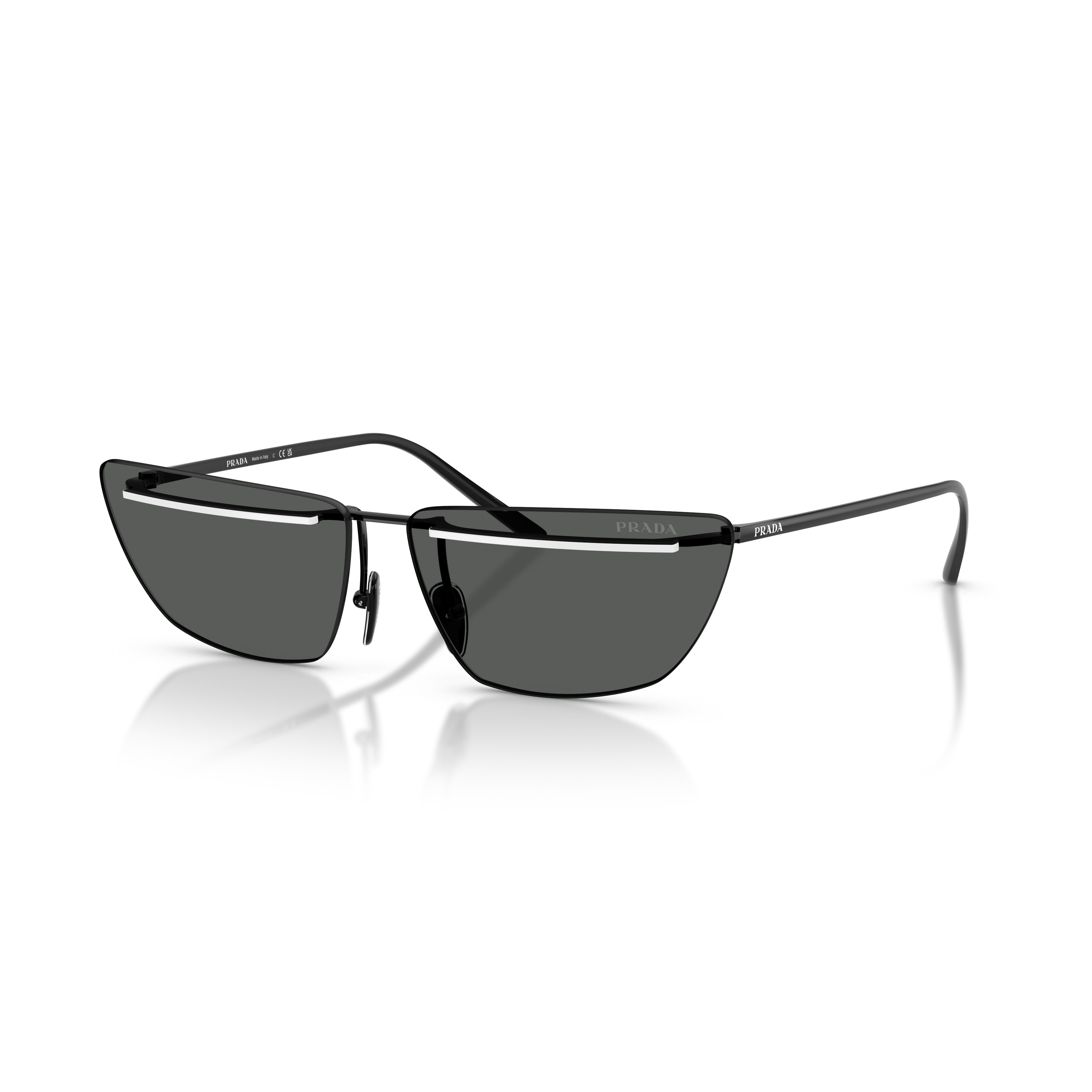 0pr C52s Angular Black Metal Sunglasses