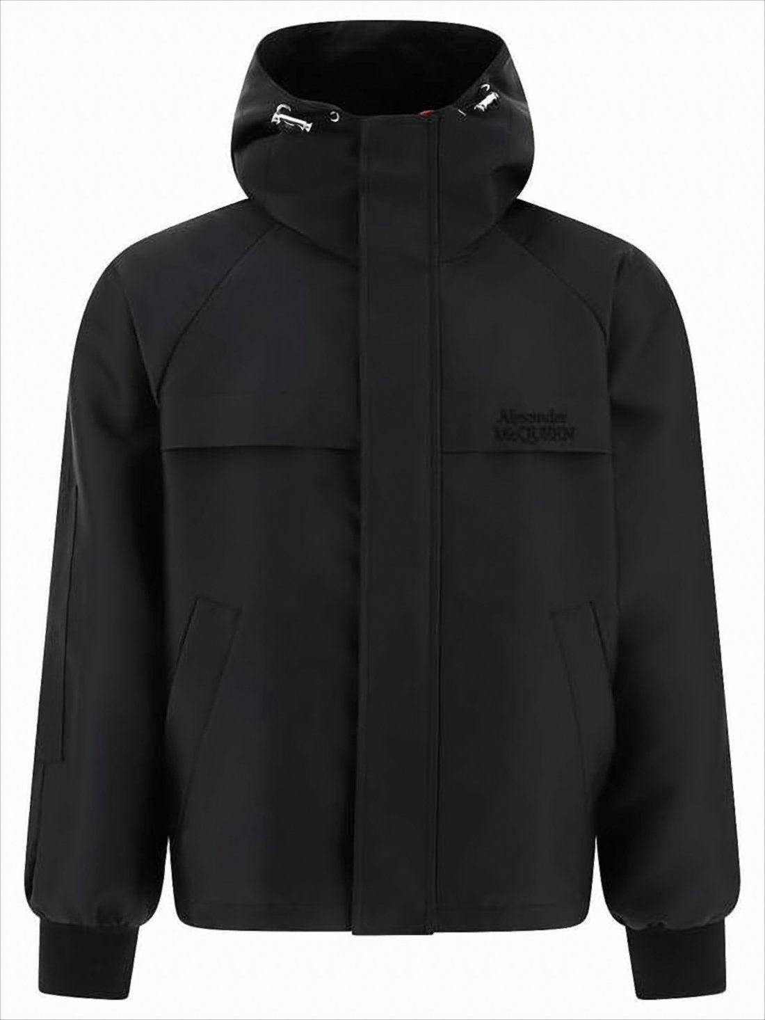 Padded Jacket with High Collar and Adjustable Hood