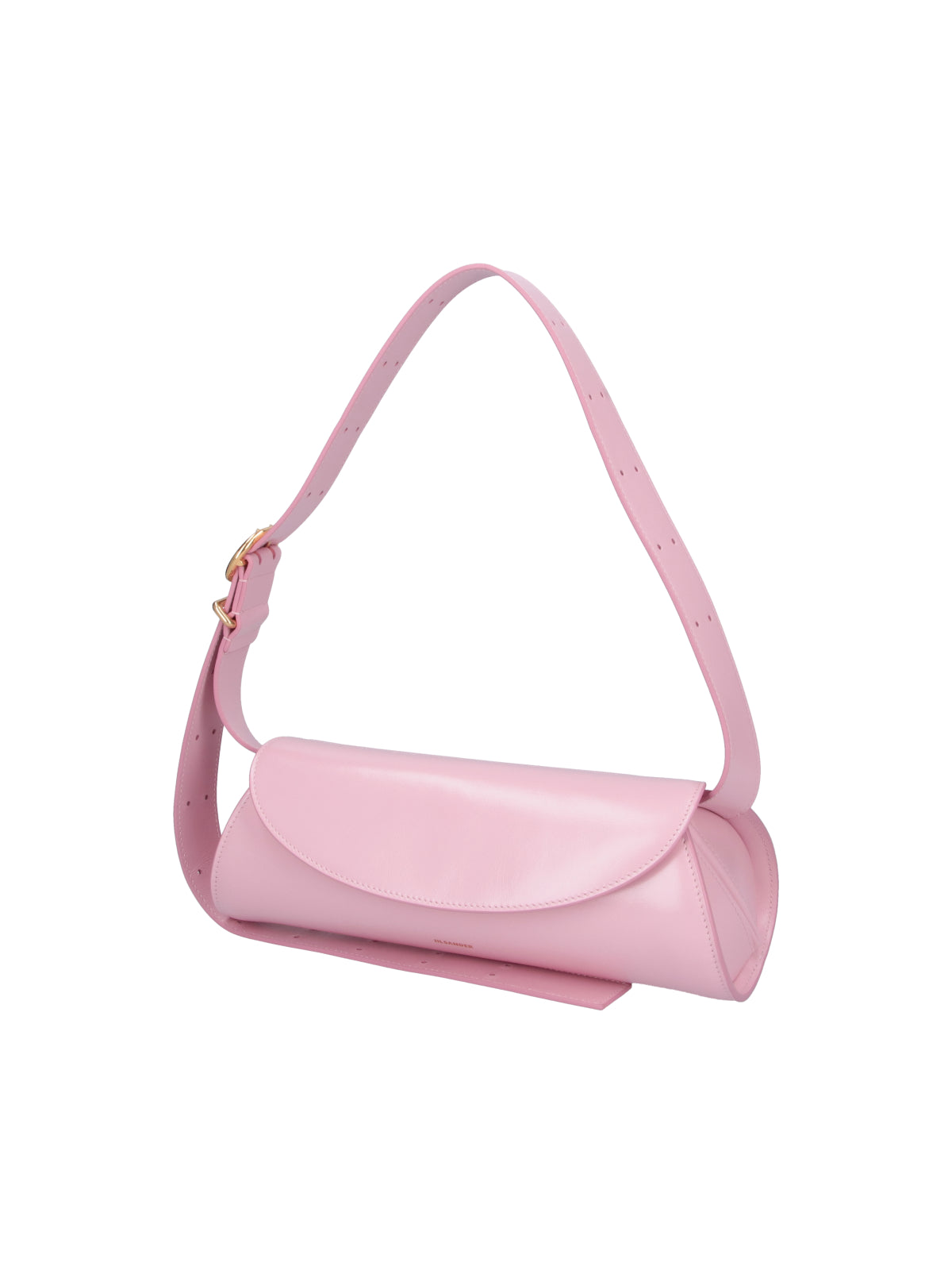 Pink Cannolo Cylindrical Leather Shoulder Bag