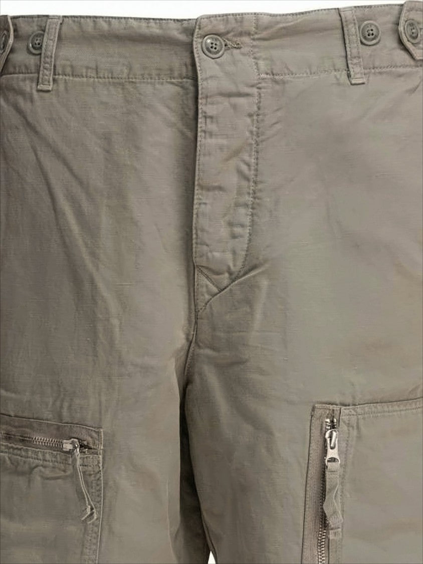 Relaxed Fit Straight Pants with Zippered Pockets