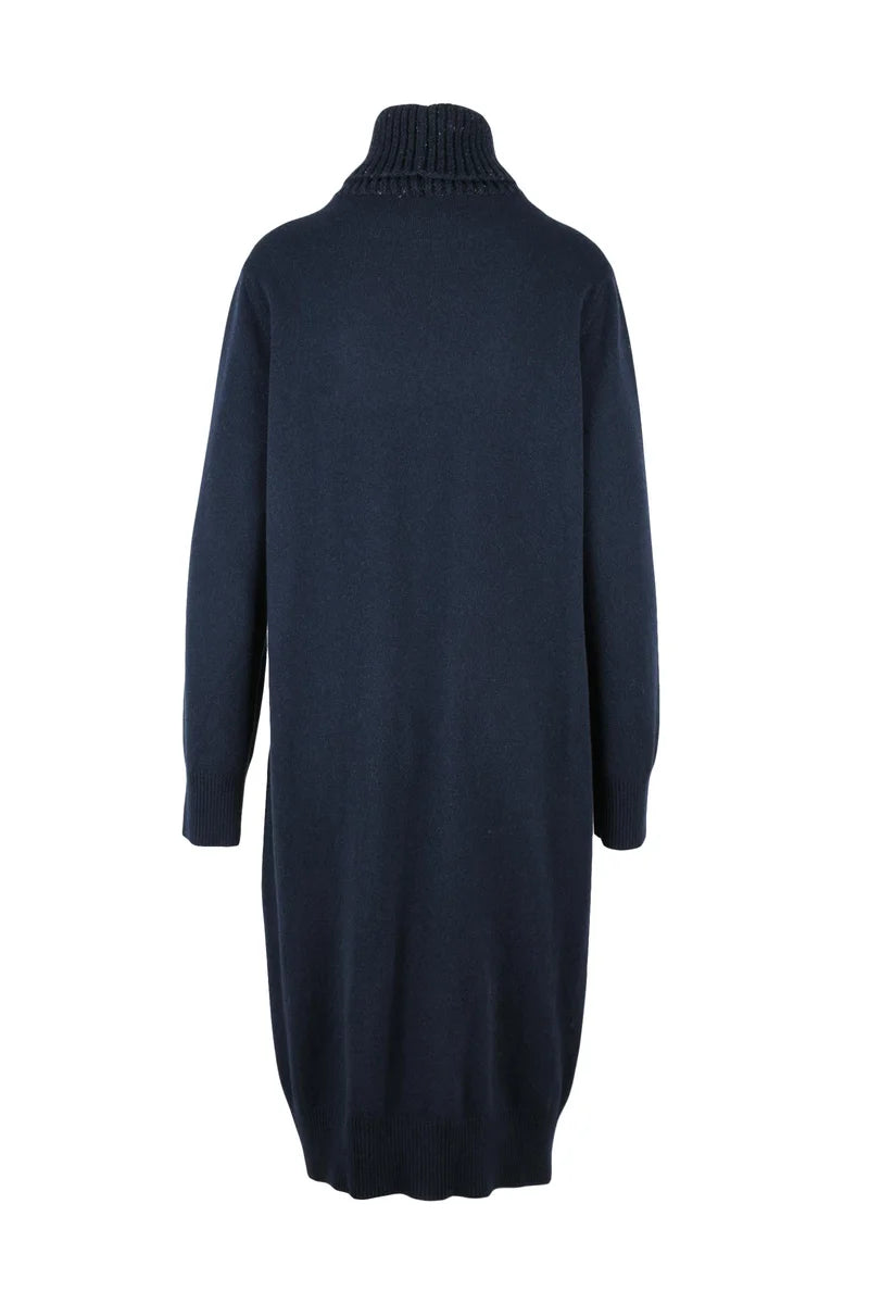Long Dress Wool Silk Cashmere - Blue