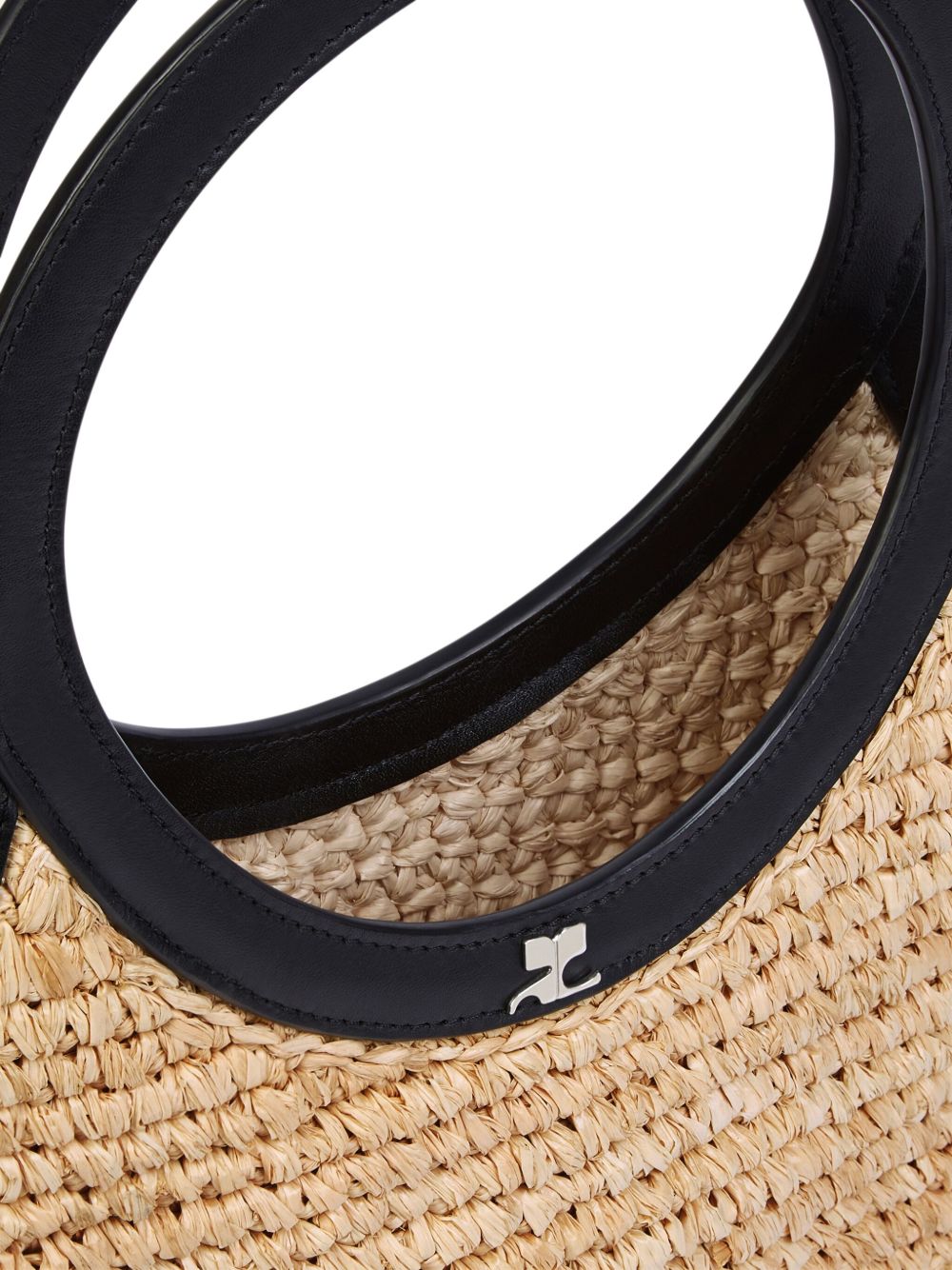 Woven Sand Beige Open-Top Bag