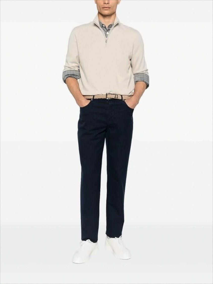 Classic Five-Pocket Straight Pants in Dark Navy
