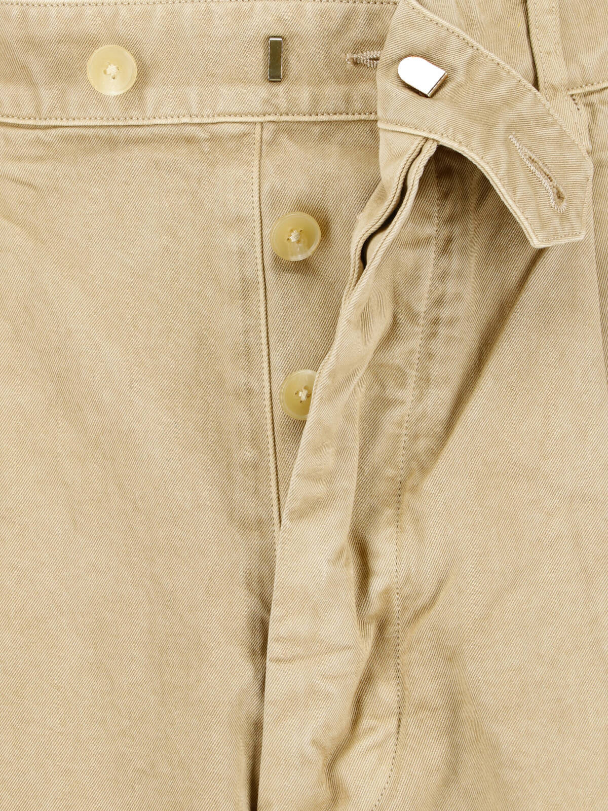 Wide-Leg Chino Pants with Distressed Details and Medium Waist