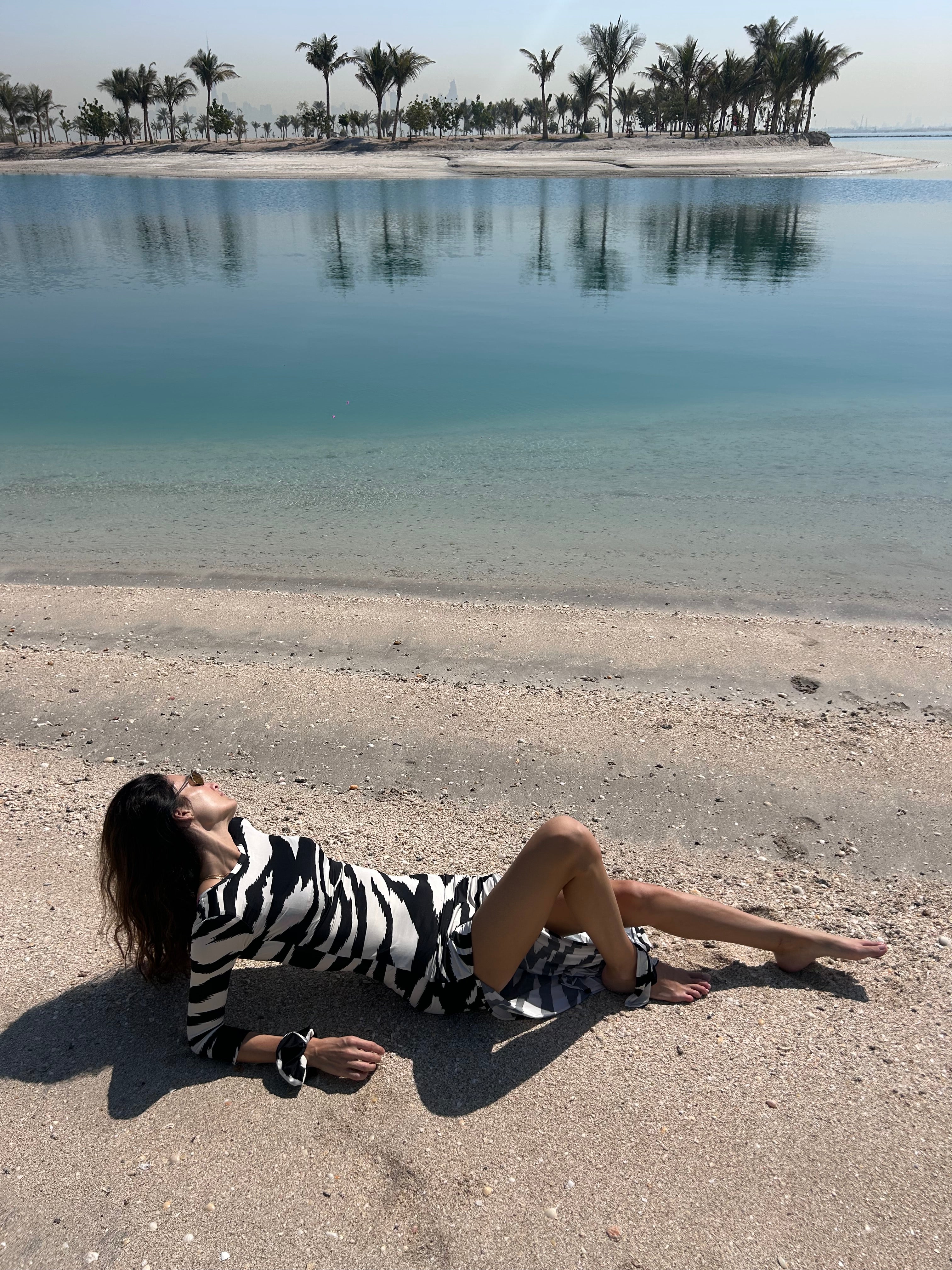 Maha Zebra Form-Fitting Mini Dress