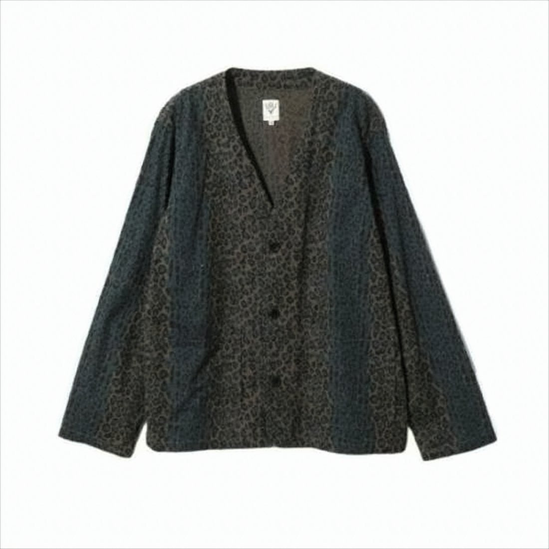 Grey Cotton Jacket with Striped