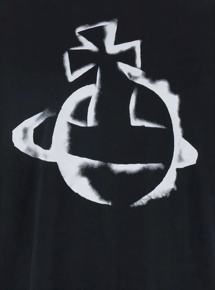 Relaxed-Fit Black T-Shirt with Abstract Graphic Print