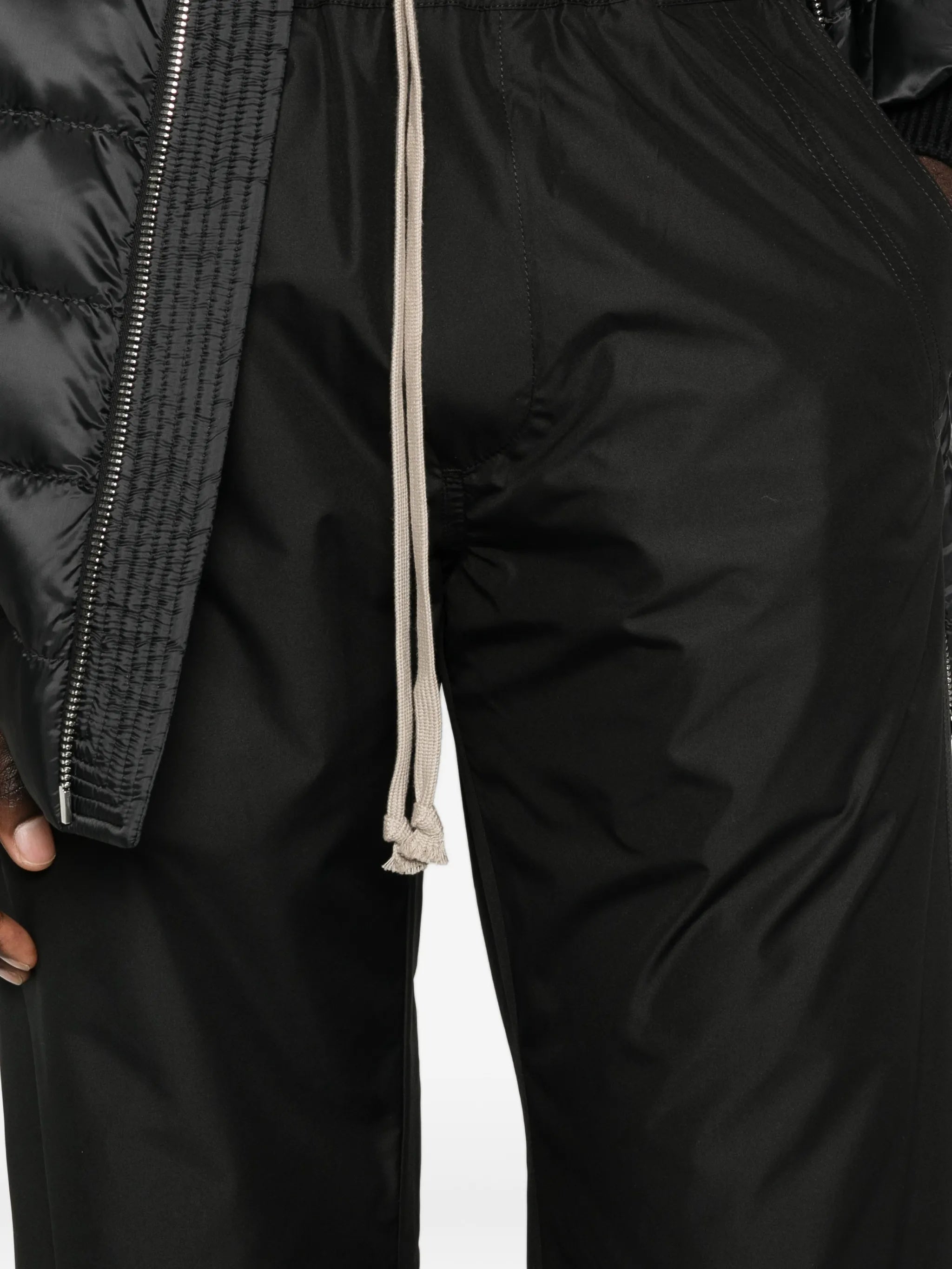 Black Wide-Leg Drawstring Pants