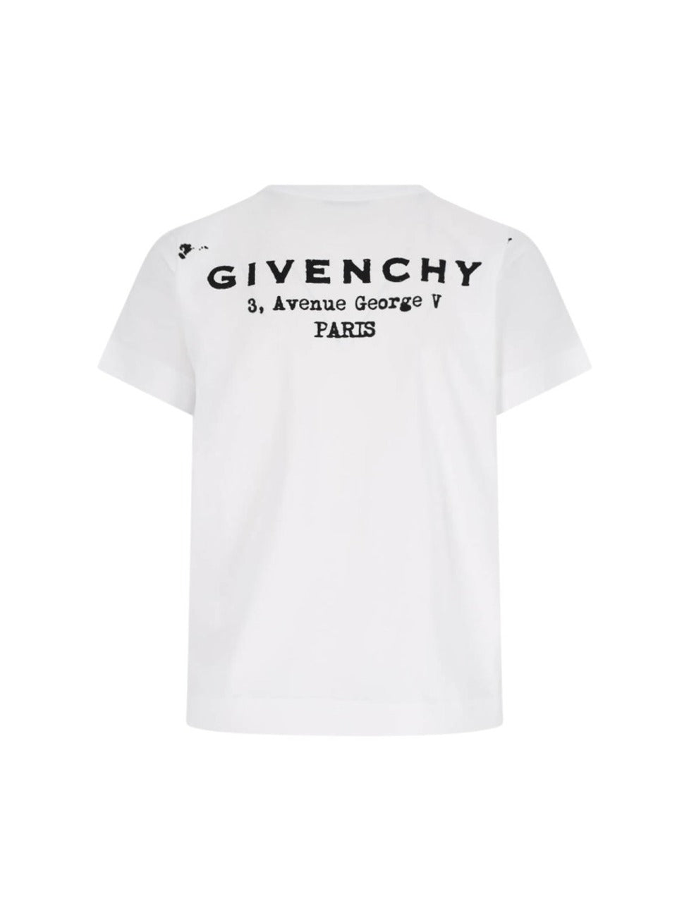 White Contrast Logo T-Shirt With Round Neckline