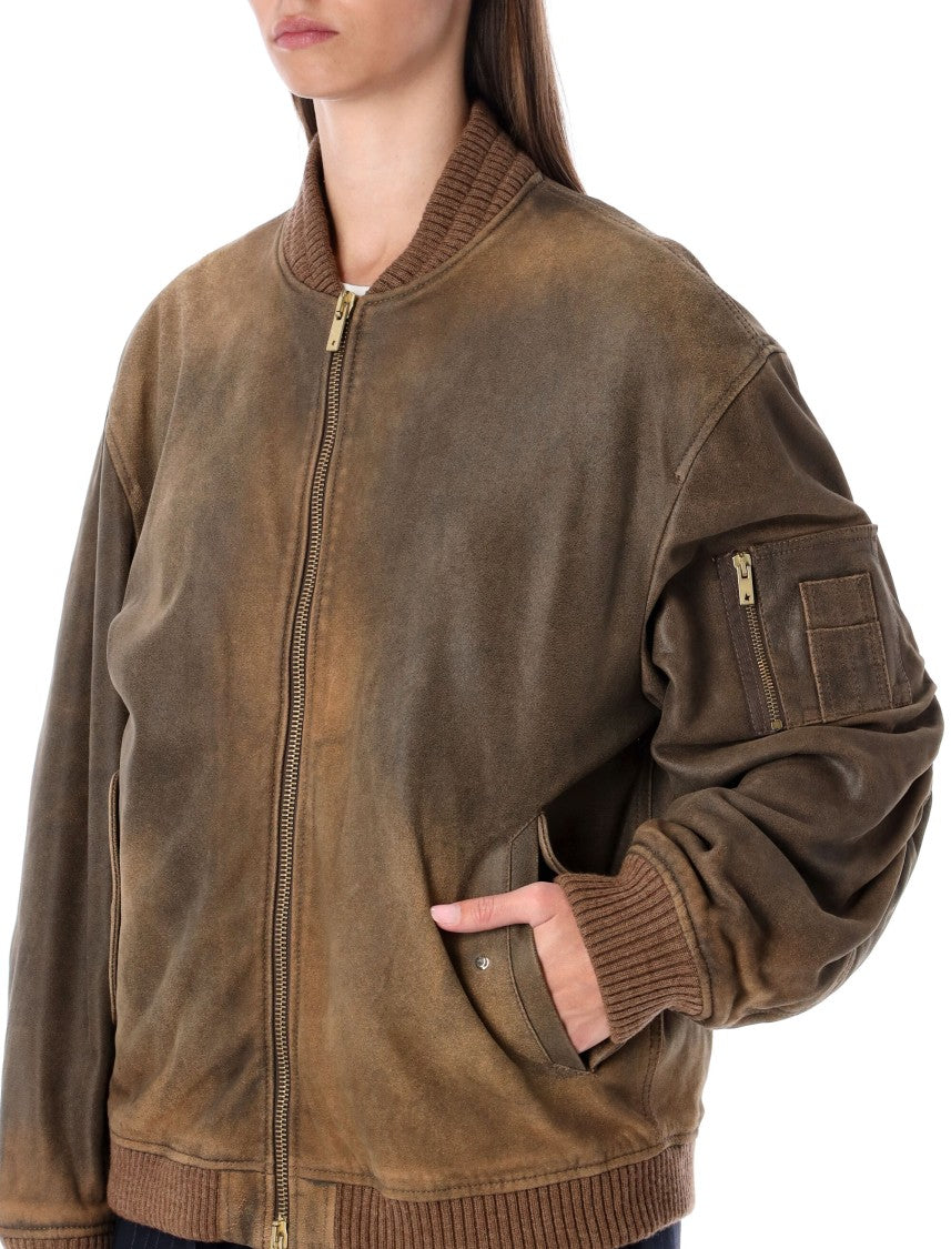 Unisex Brown Bomber Jacket