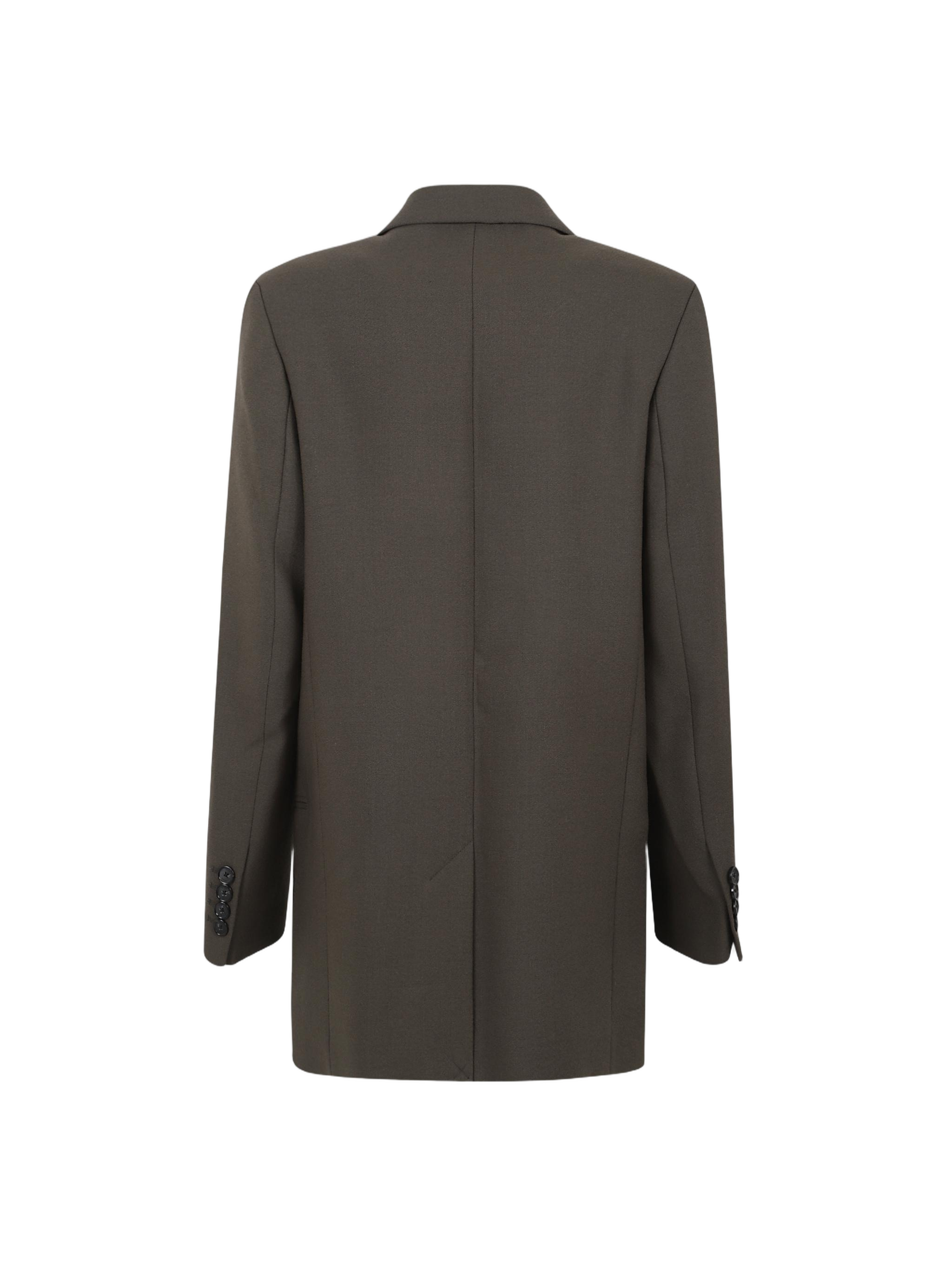 Tailored Green Wool Blend Shield Blazer