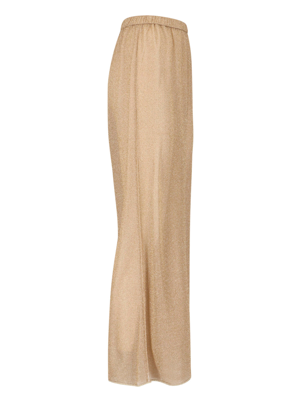 Gold Lumière Metallic Wide-Leg Sheer Pants