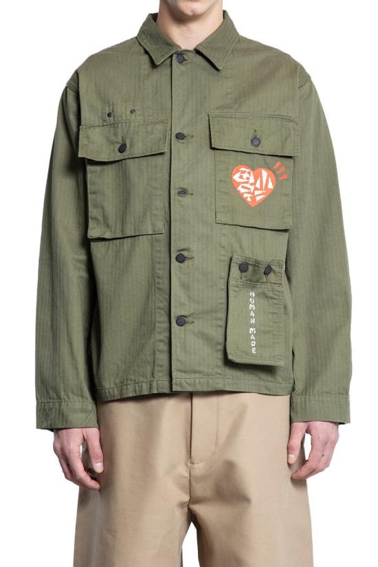 Cropped Olive Green Jacket with Structured Collar