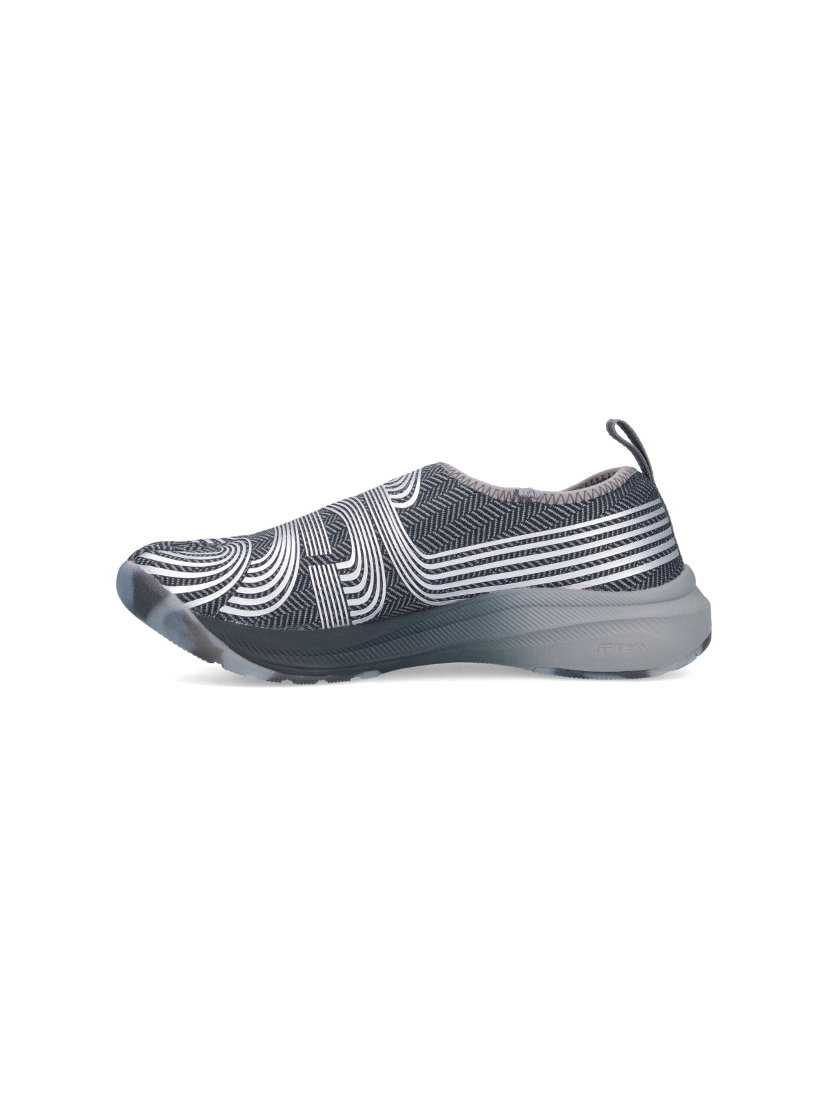 Grey Textured Herringbone Split-Toe Sneakers