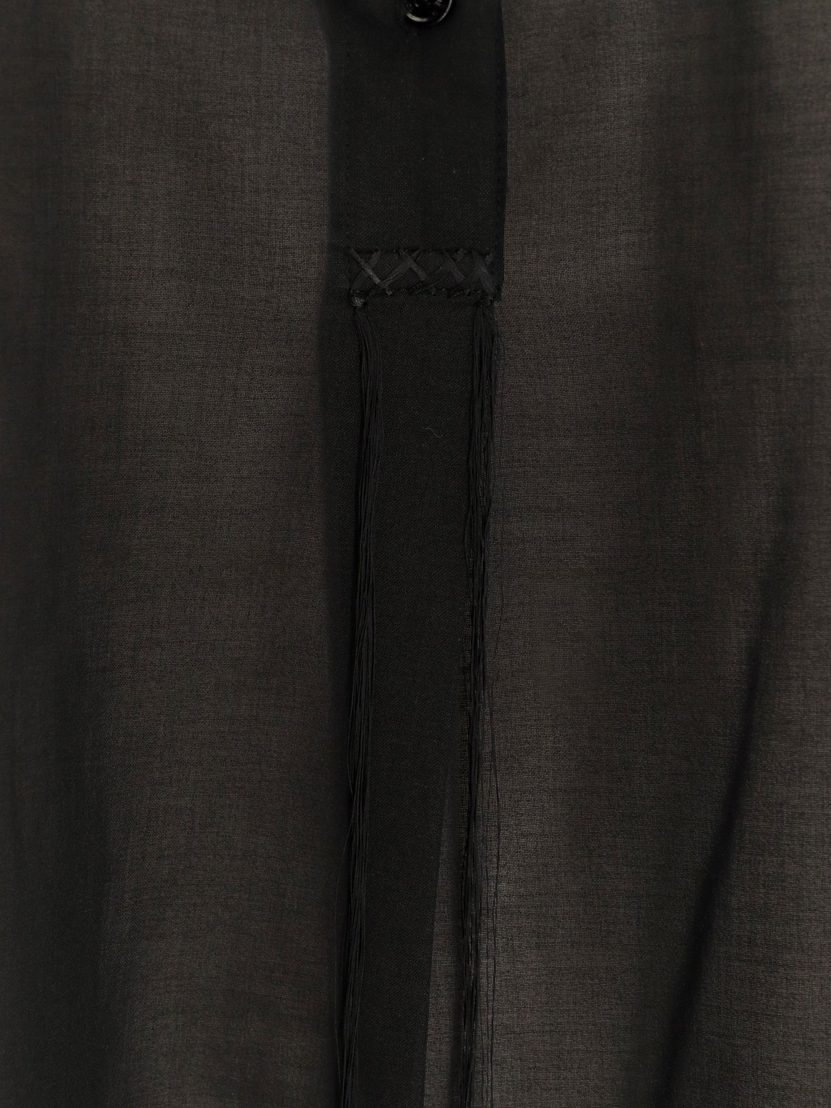 Long-Sleeved Blouse with Mandarin Collar