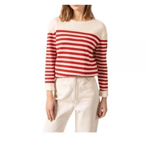 Nautical-Striped Wool Sweater