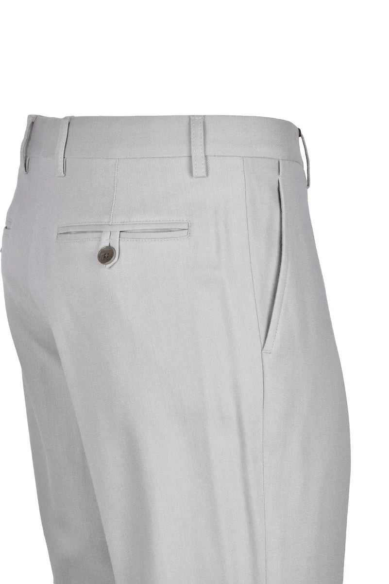 Wool Stretch Trousers - Light Grey