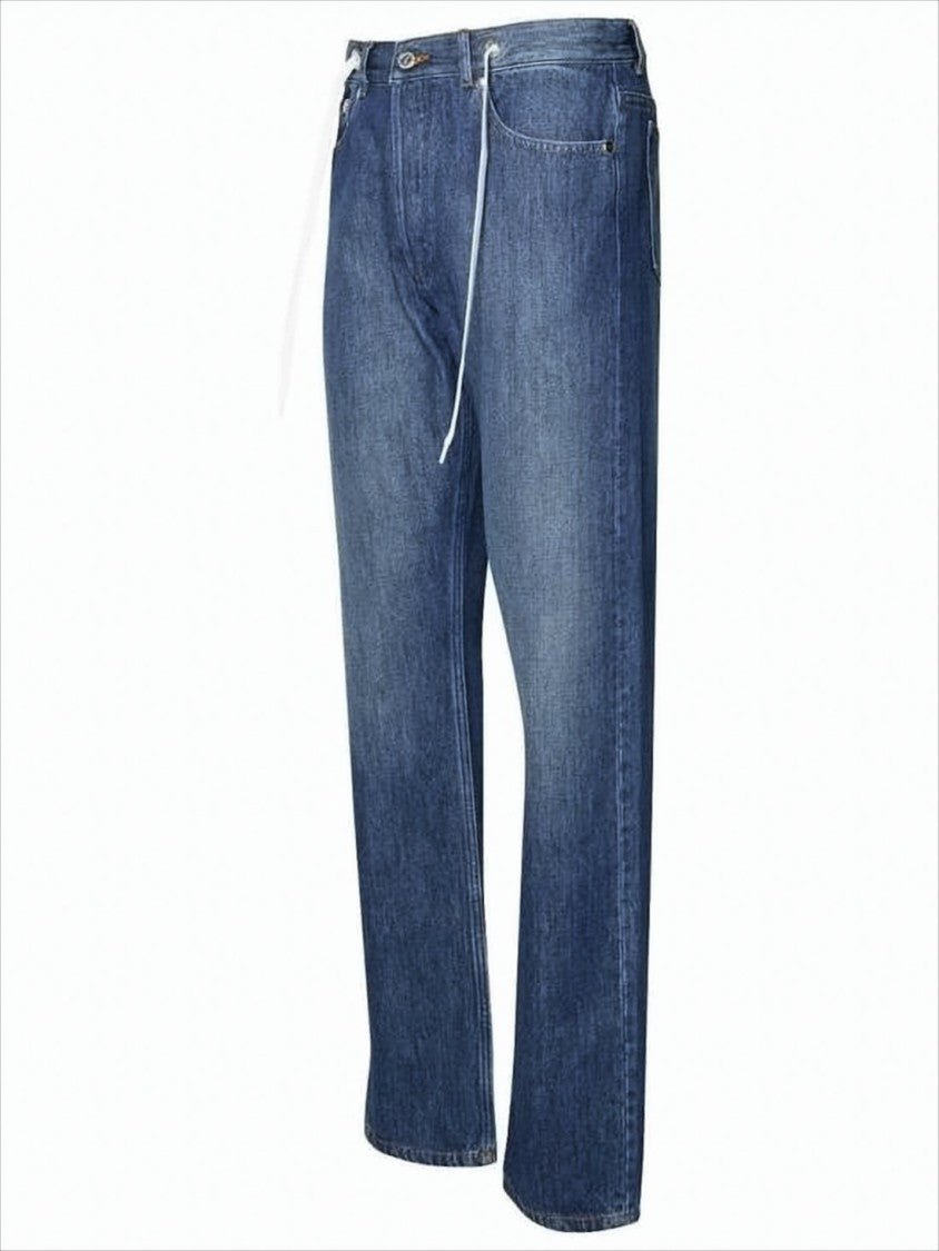 Medium Blue Straight-Leg Denim Pants