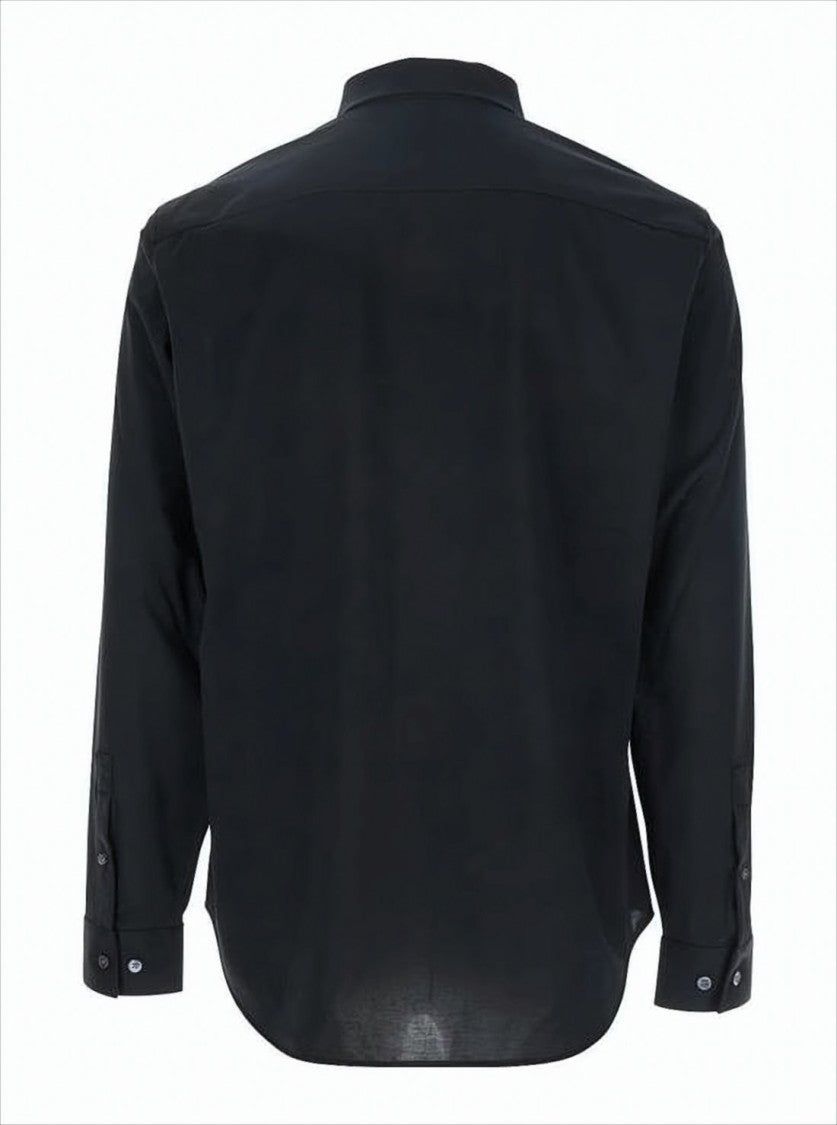 Classic Black Long-Sleeve Button-Down Shirt
