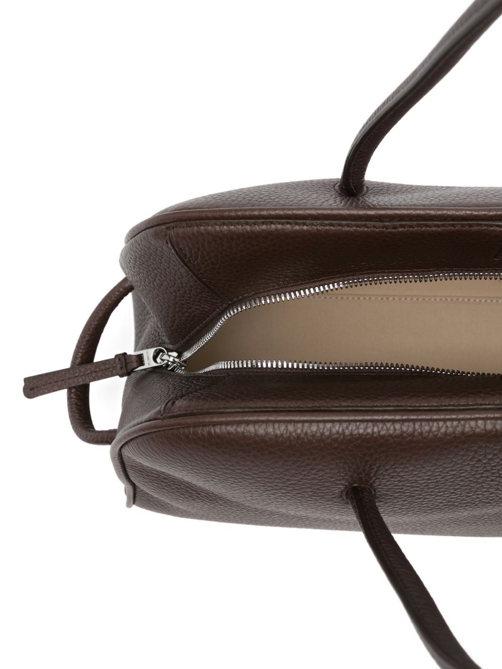 Dark Brown Grained Texture Handbag