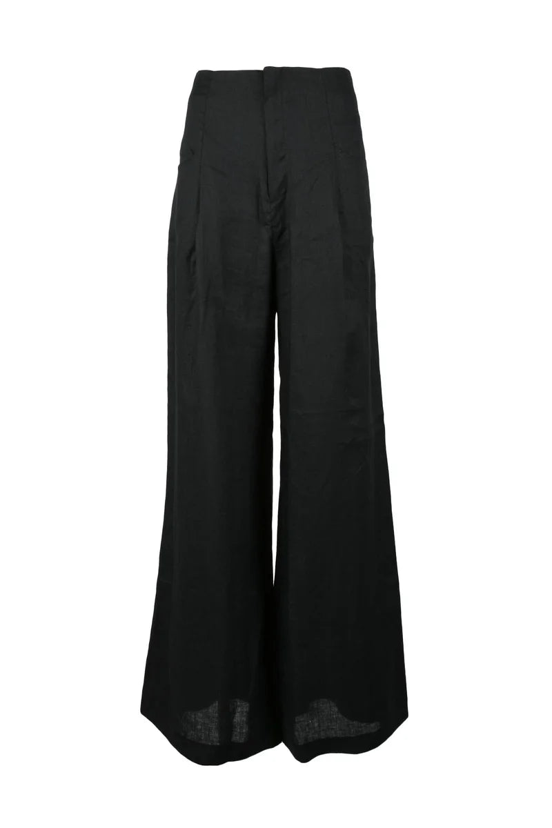 Linen Trousers - Black