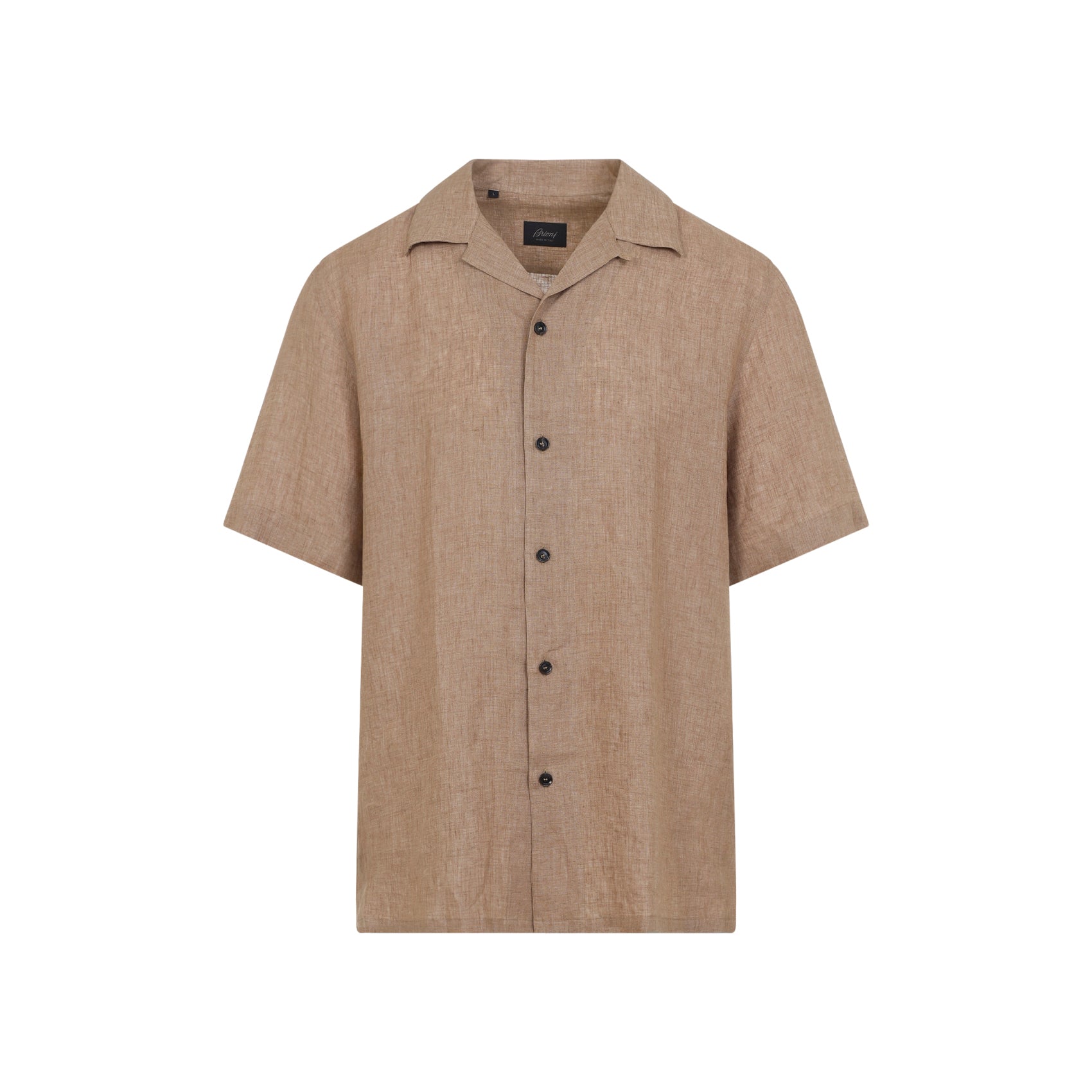 Premium Linen Short-Sleeve Shirt With Classic Camp Collar