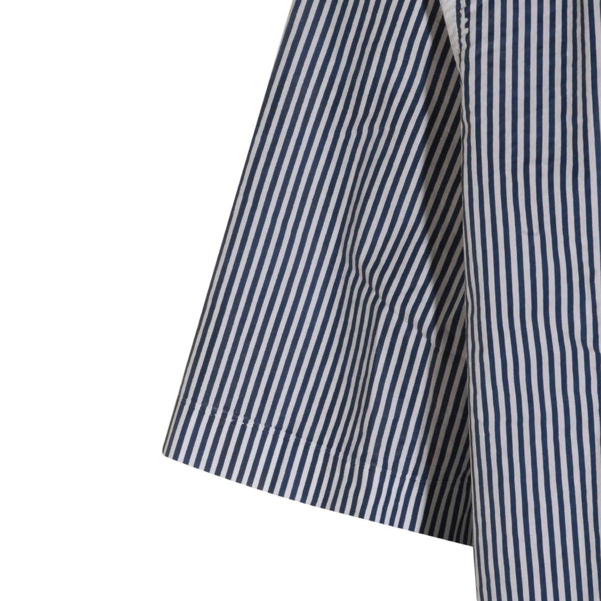 Vertical Striped Short-Sleeve Shirt With Classic Collar