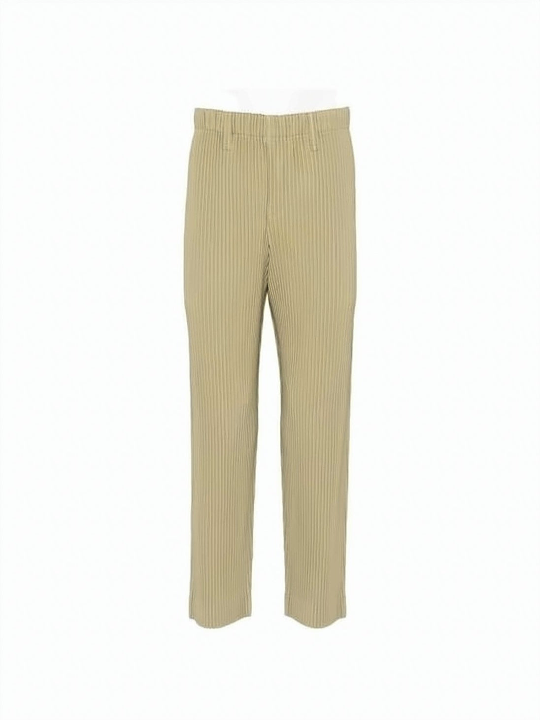 Pleated Textured Straight Pants