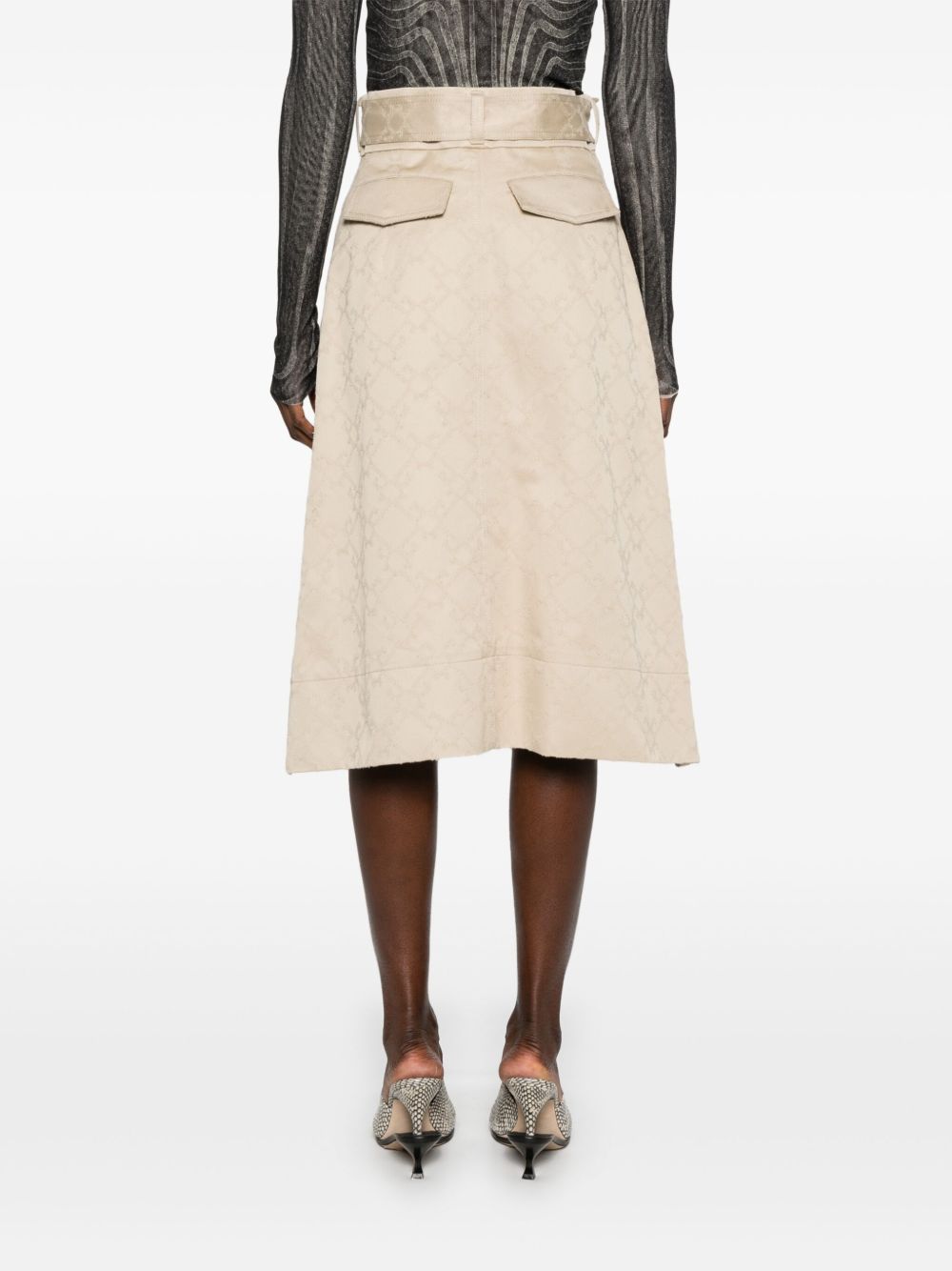 Light Beige Midi Skirt