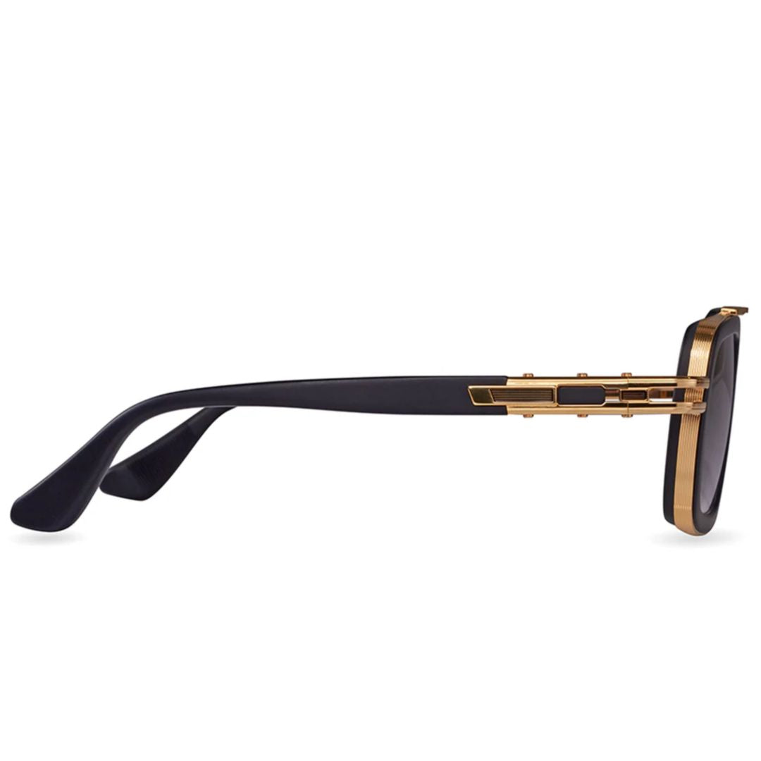 Lxn-Evo Geometric Square Frame Sunglasses with Gold Accents