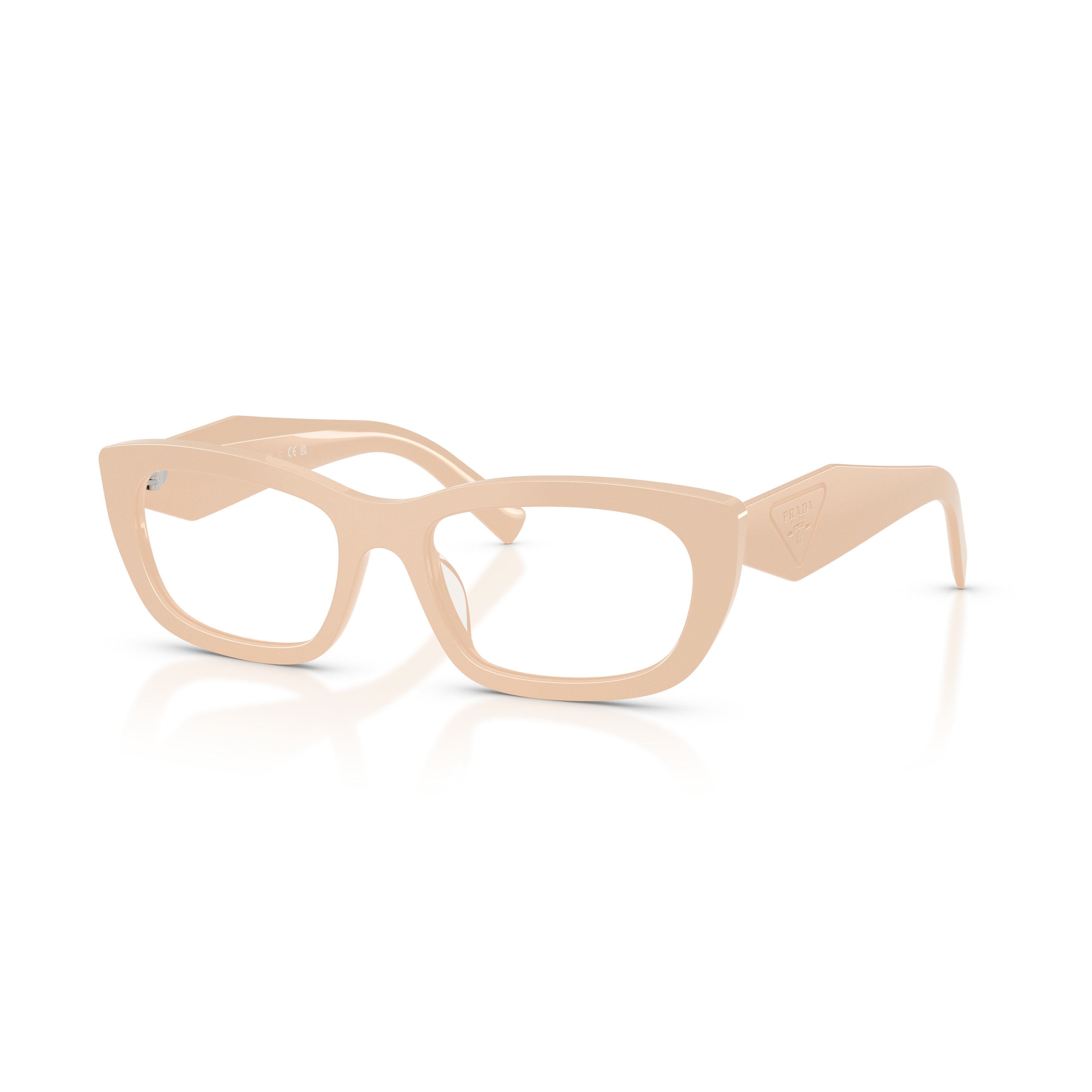 0pr D09v Rectangular Beige Acetate Sunglasses