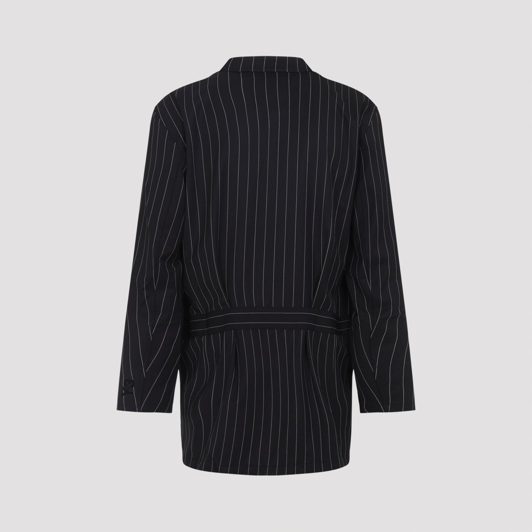Tailored Black Pinstripe Jacket With Notched Lapel
