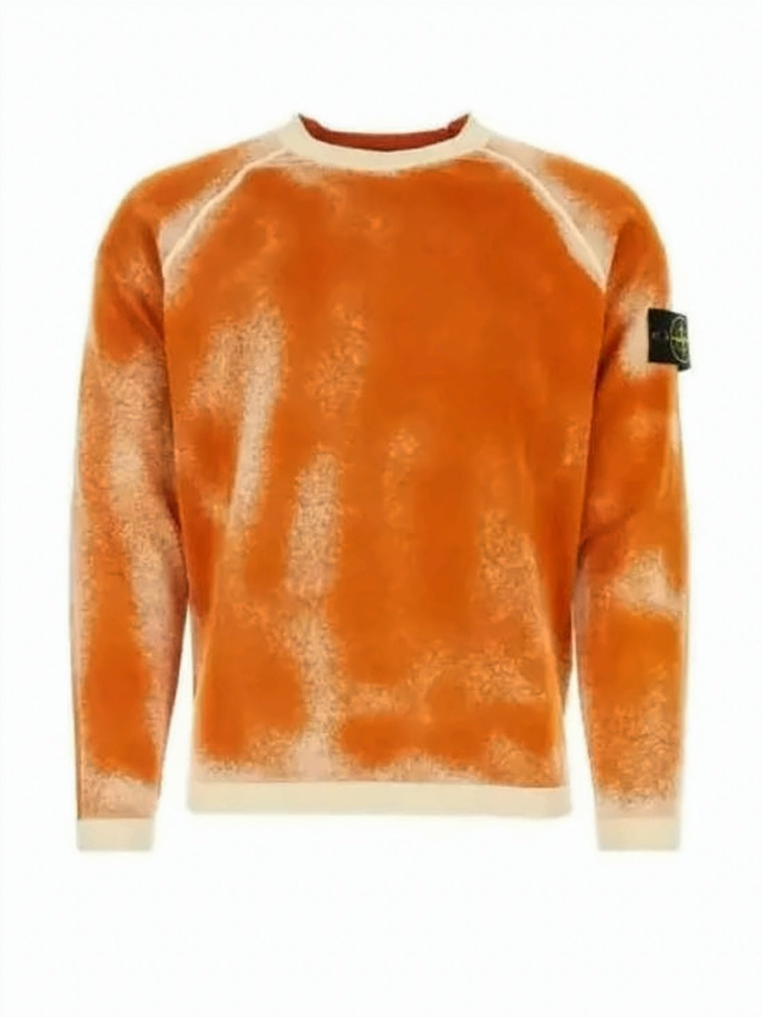 Tie-Dye Cotton Sweater with Logo Patch