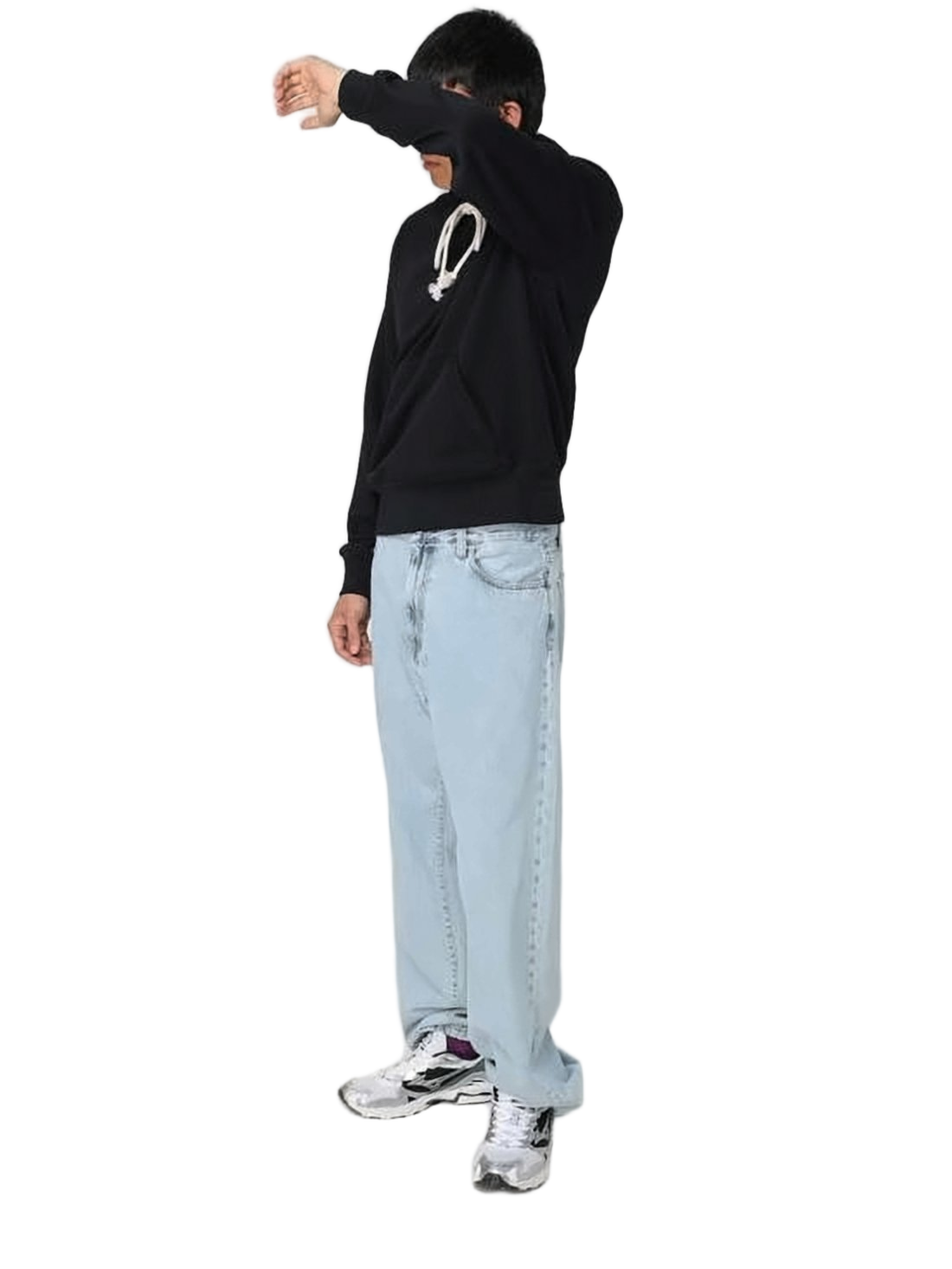 Classic Black Cotton Hoodie with Drawstring