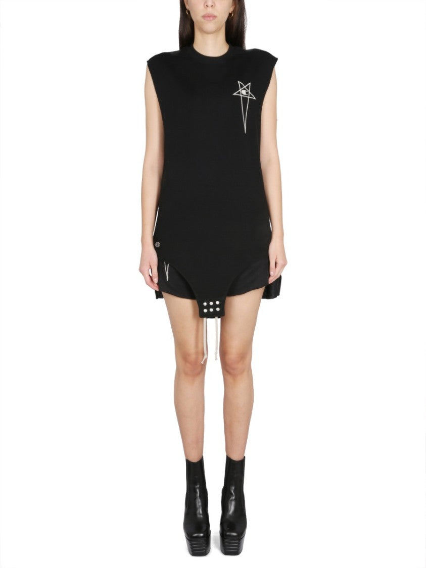 Sleeveless Curved Hem Bodysuit