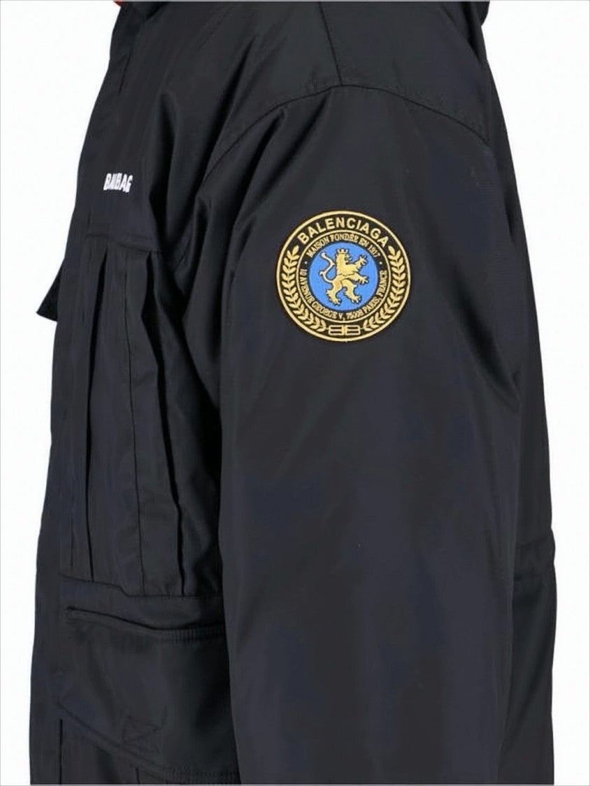 Down Jacket with Detachable Fur-Trimmed Hood