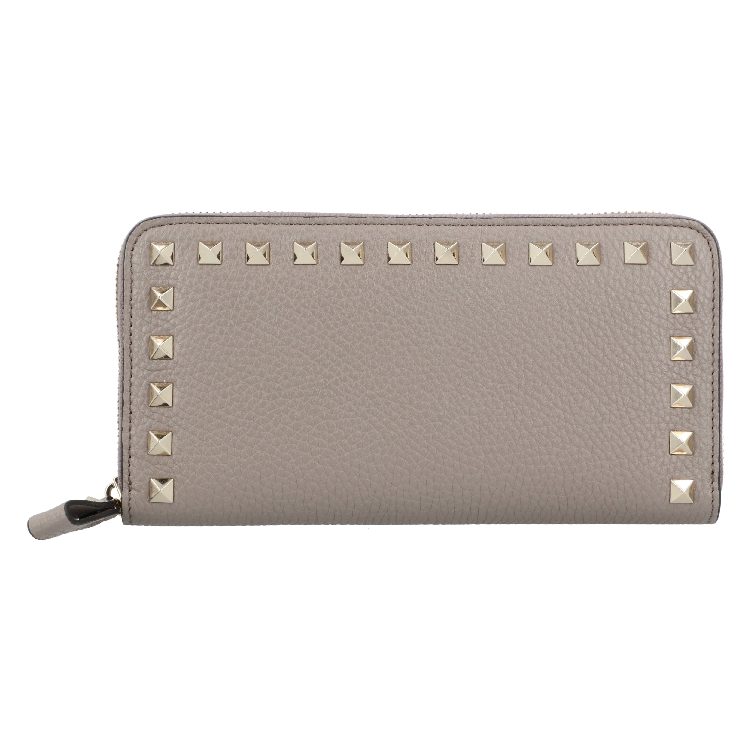 Rockstud Grey Leather Wallet