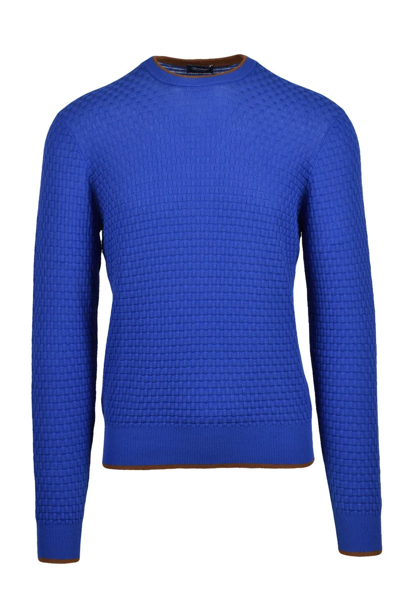 Cotton Crewneck Sweater - Blue
