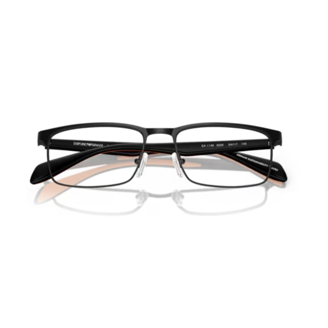 0ea1149 Rectangular Black Eyeglasses with Adjustable Nose Pads